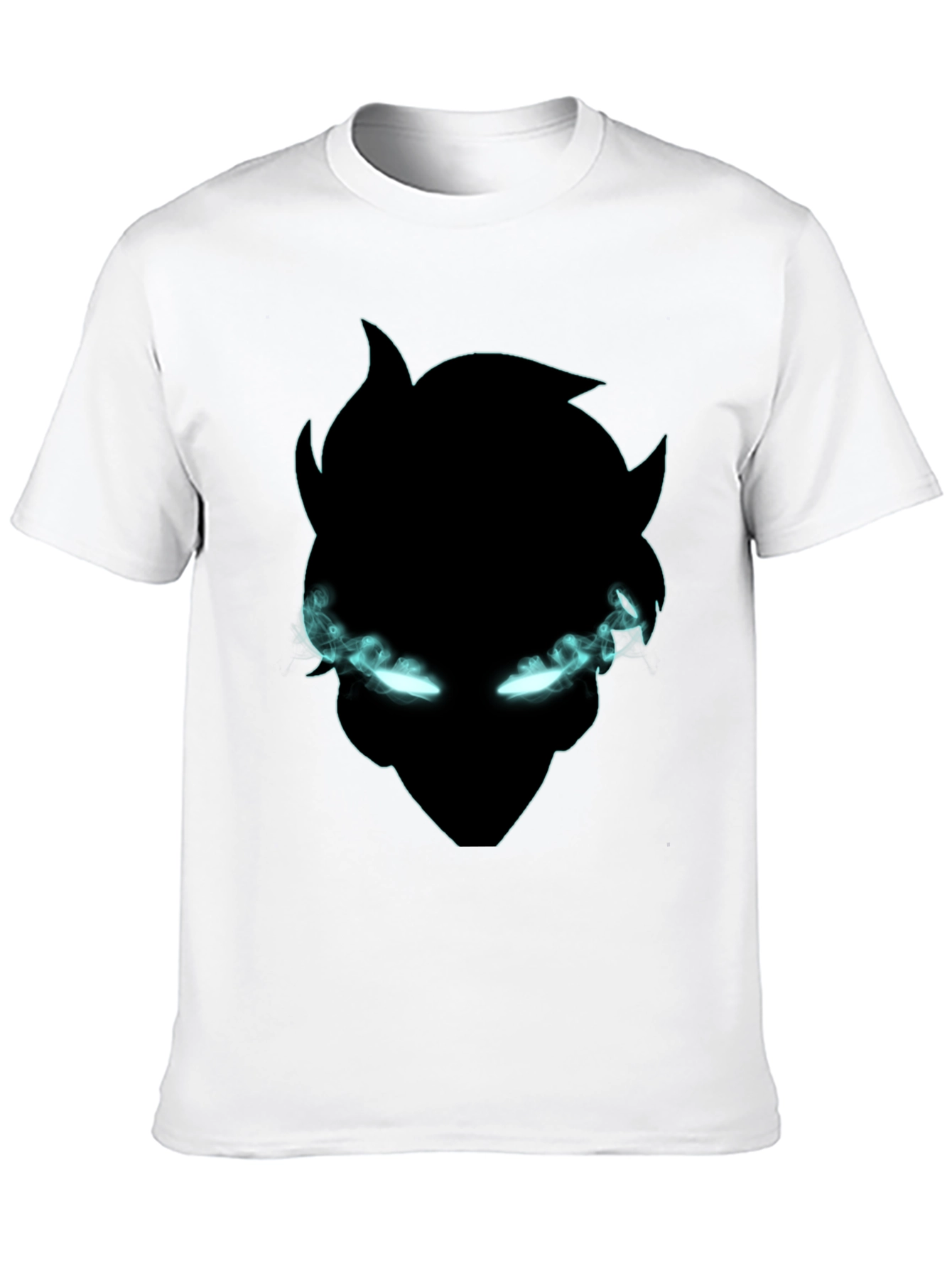 Black Graphic Tee: Mystical Glowing Eyes Design