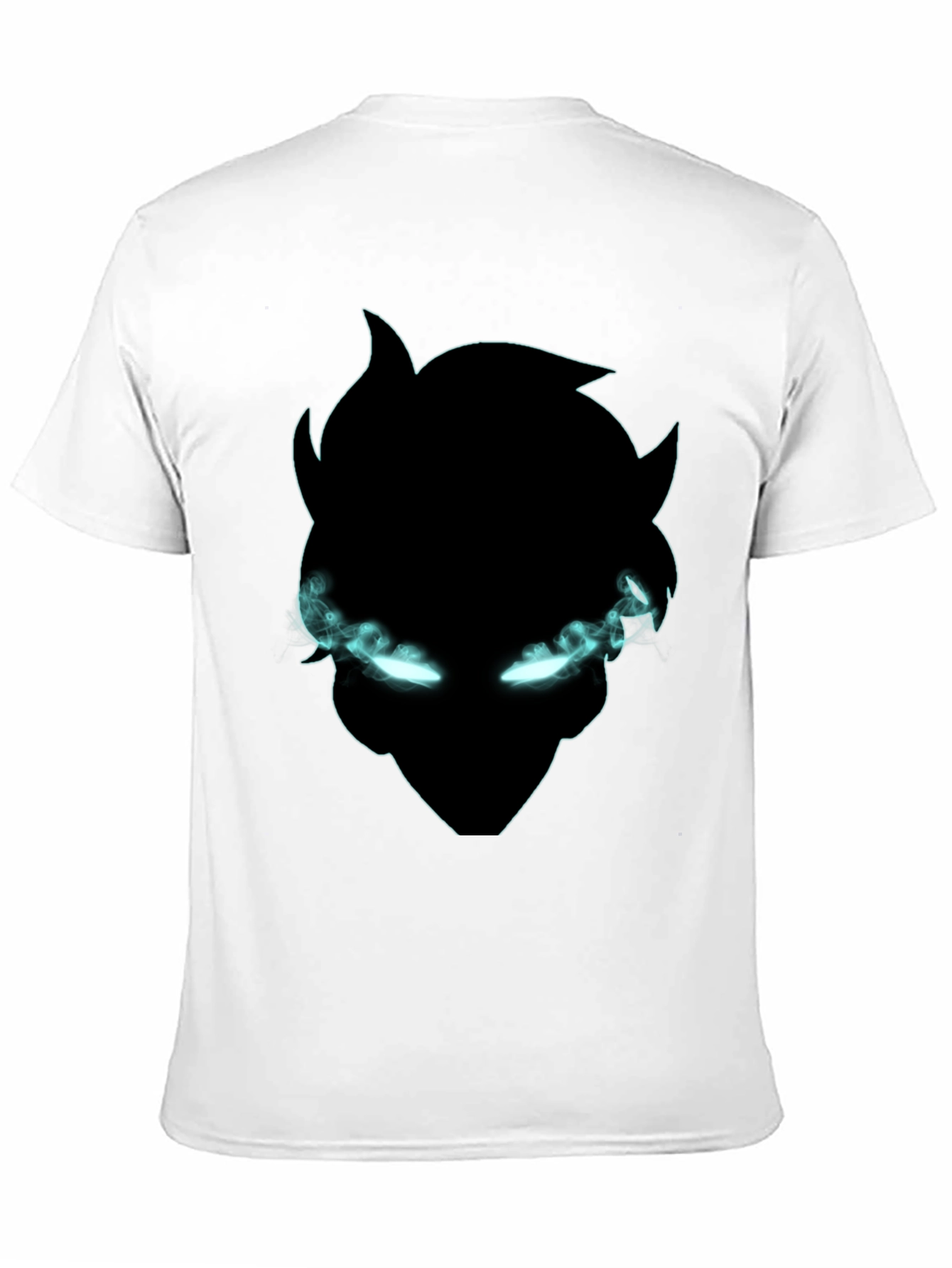 Black Graphic Tee: Mystical Glowing Eyes Design