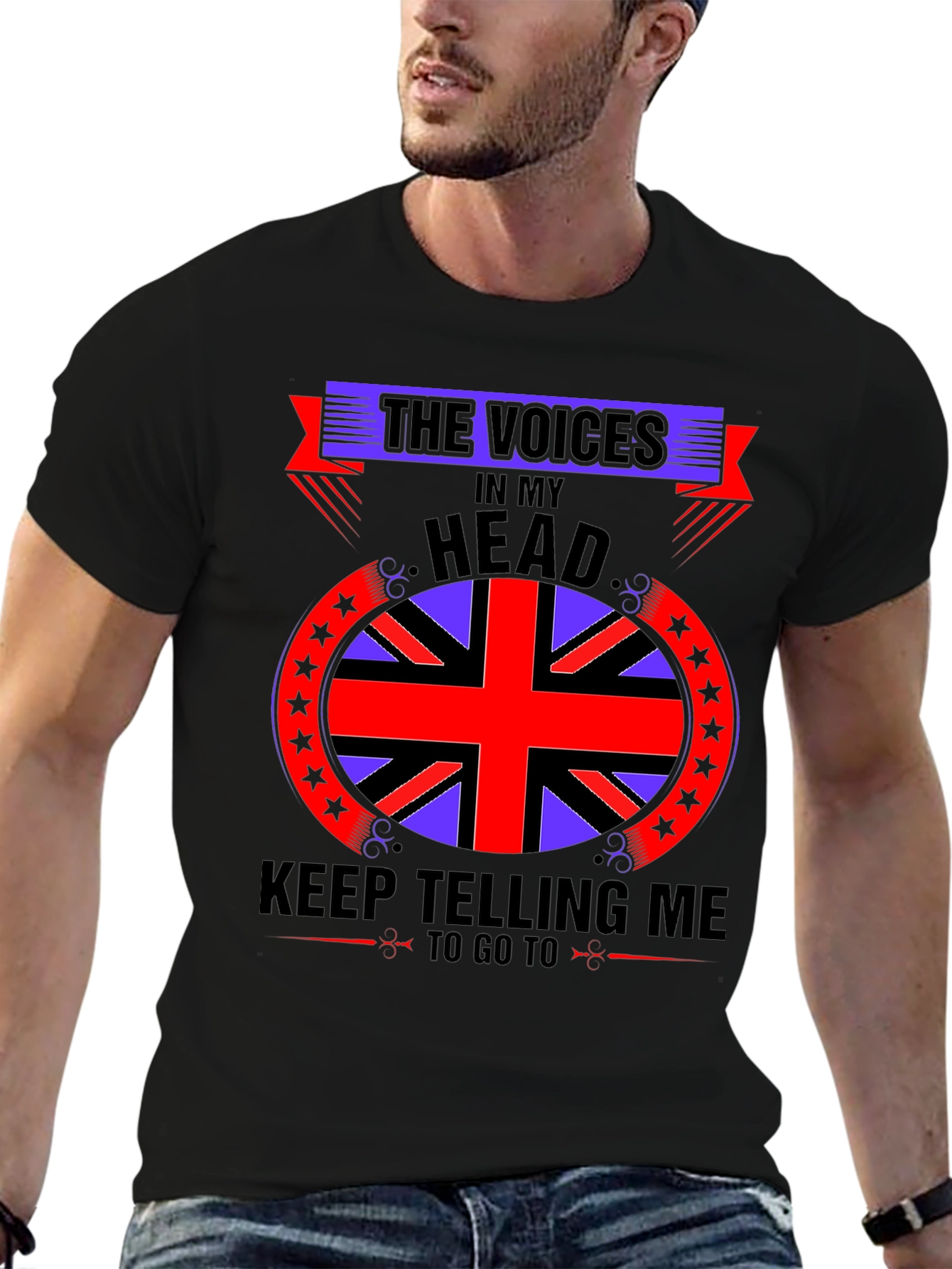 Voices In My Head T-Shirt British Flag