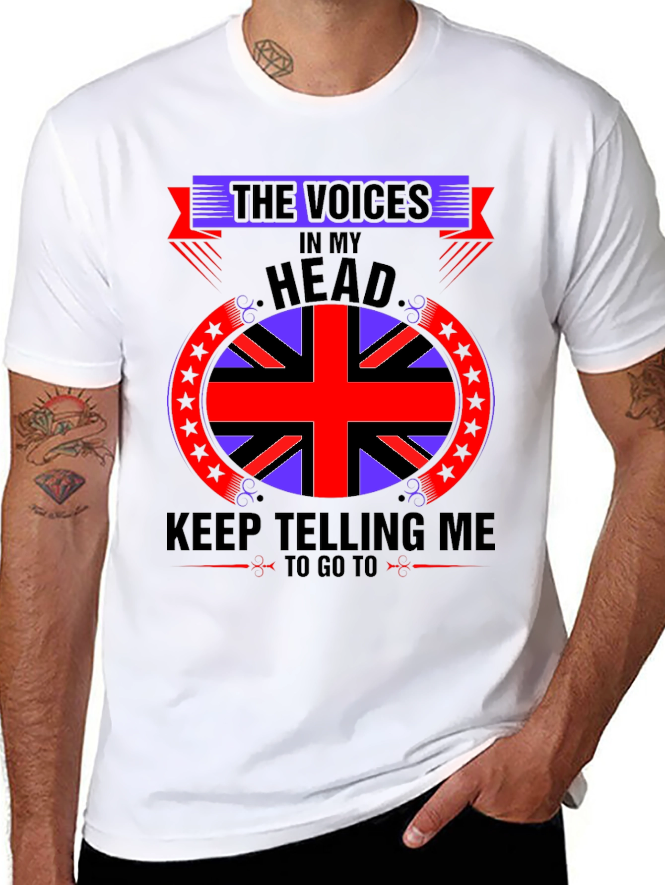 Voices In My Head T-Shirt British Flag