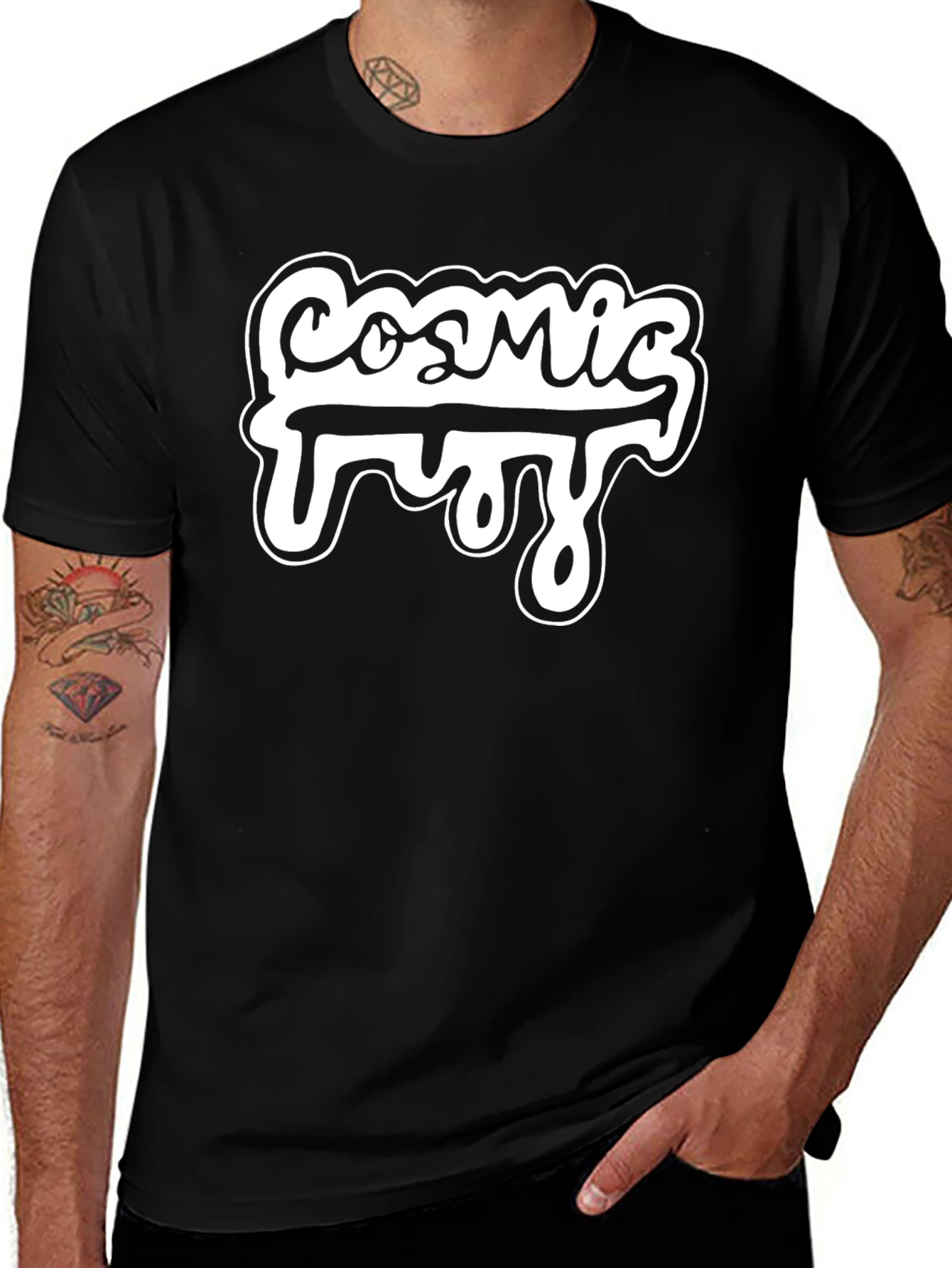Cosmic Fuzz Black Graphic T-Shirt