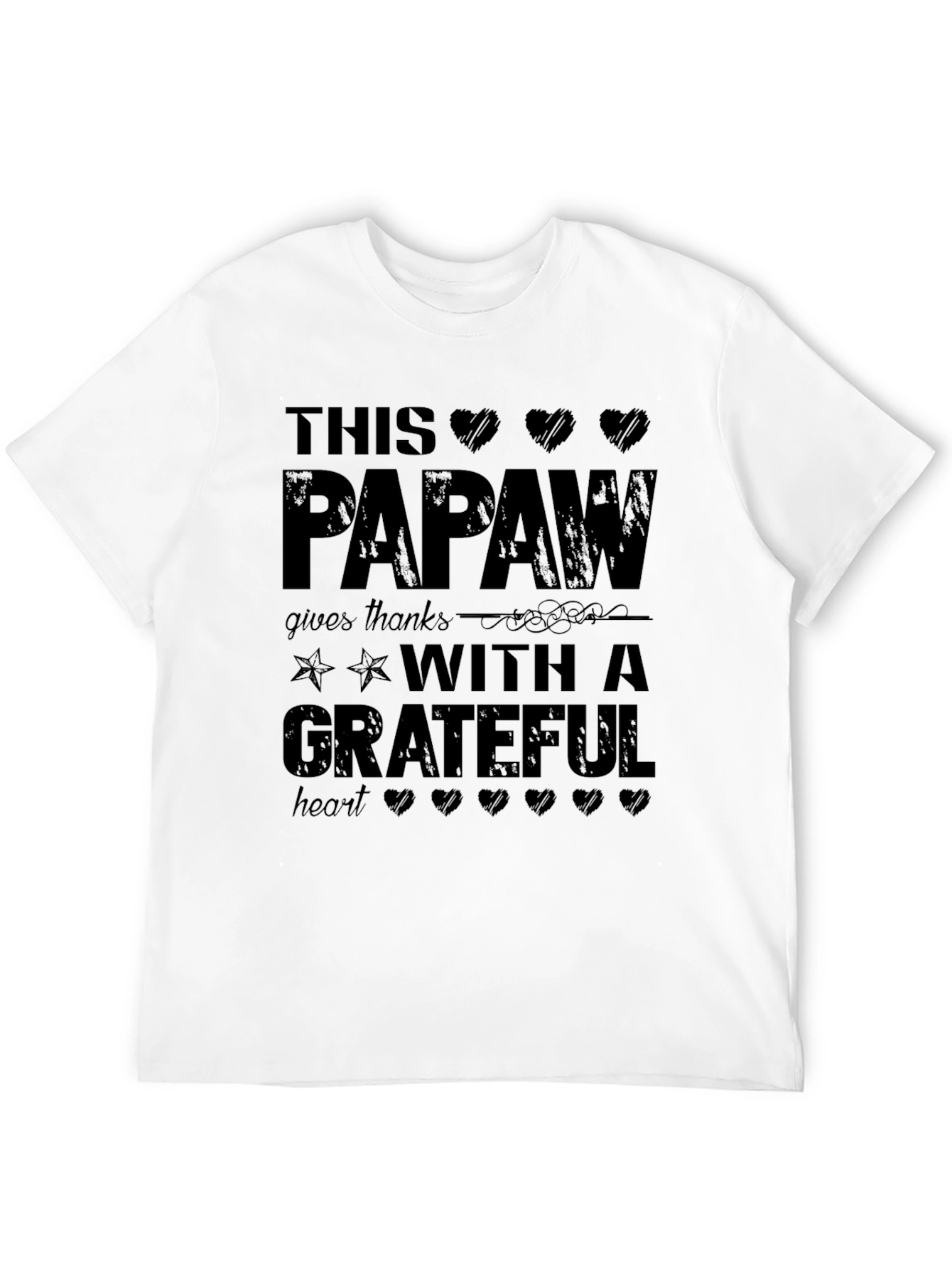 Papaw Grateful Heart T-Shirt - Black