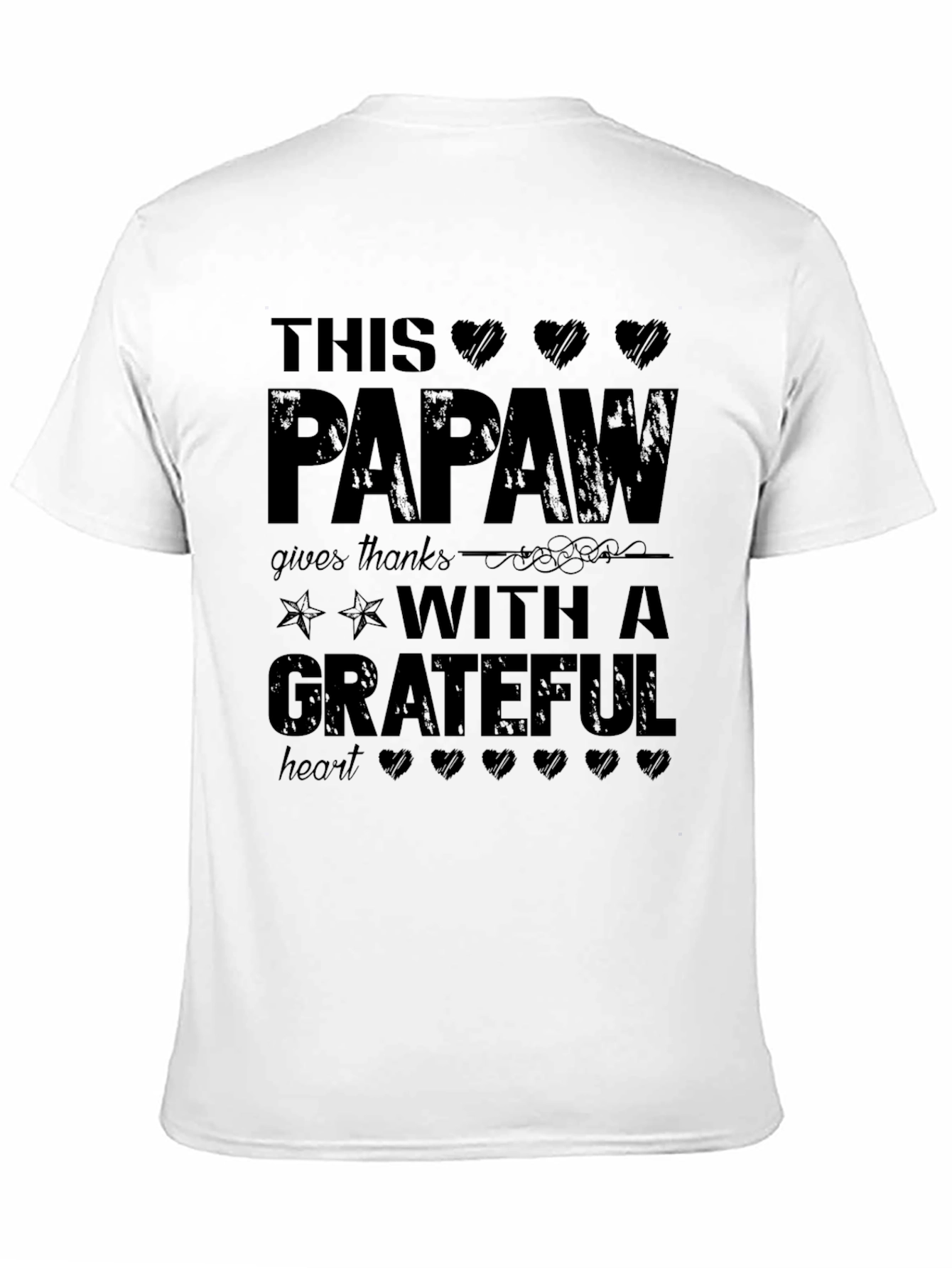 Papaw Grateful Heart T-Shirt - Black