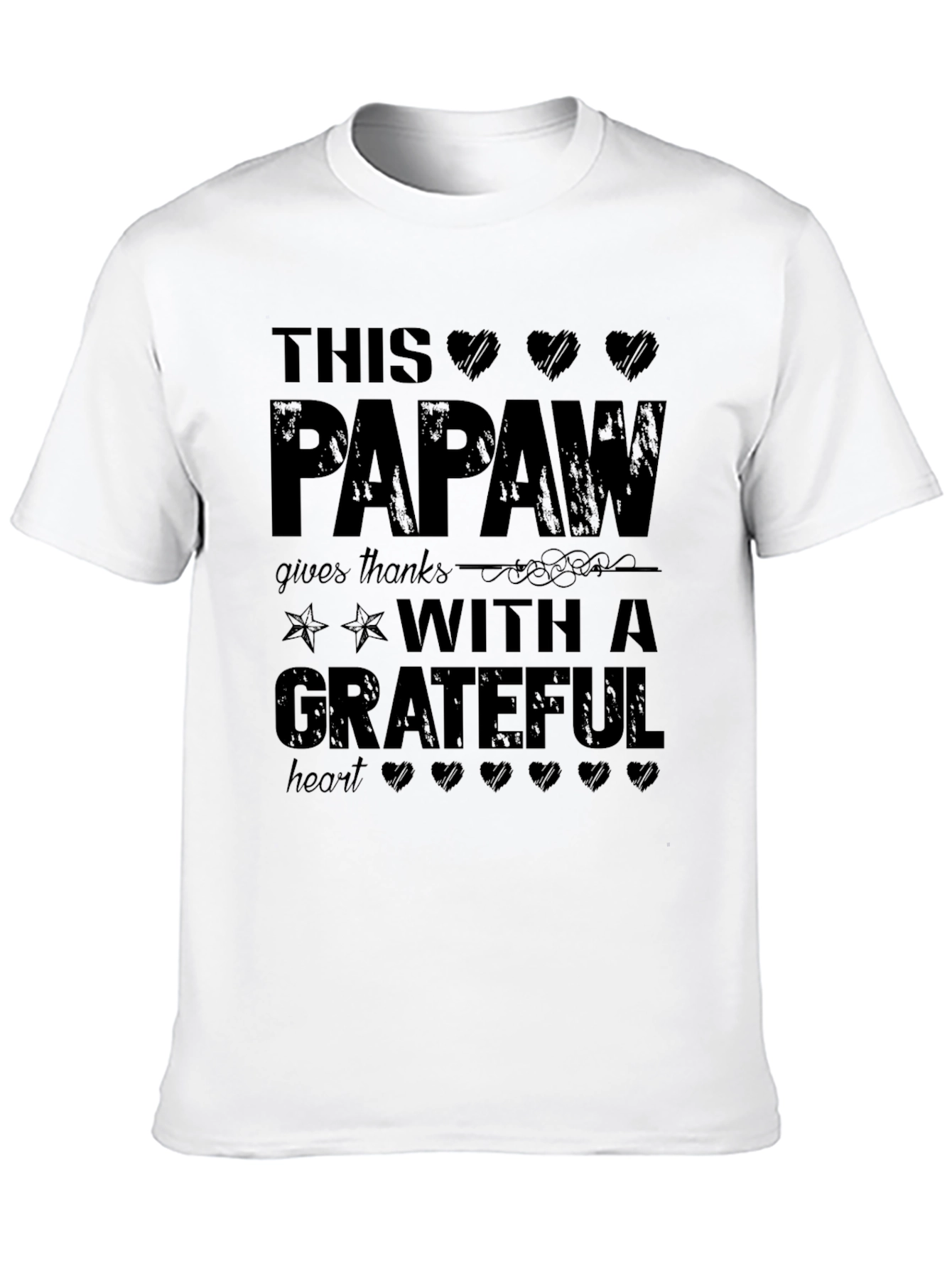 Papaw Grateful Heart T-Shirt - Black