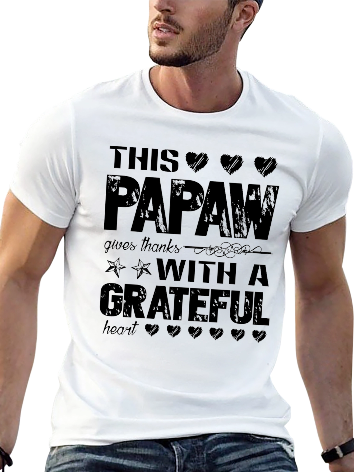 Papaw Grateful Heart T-Shirt - Black