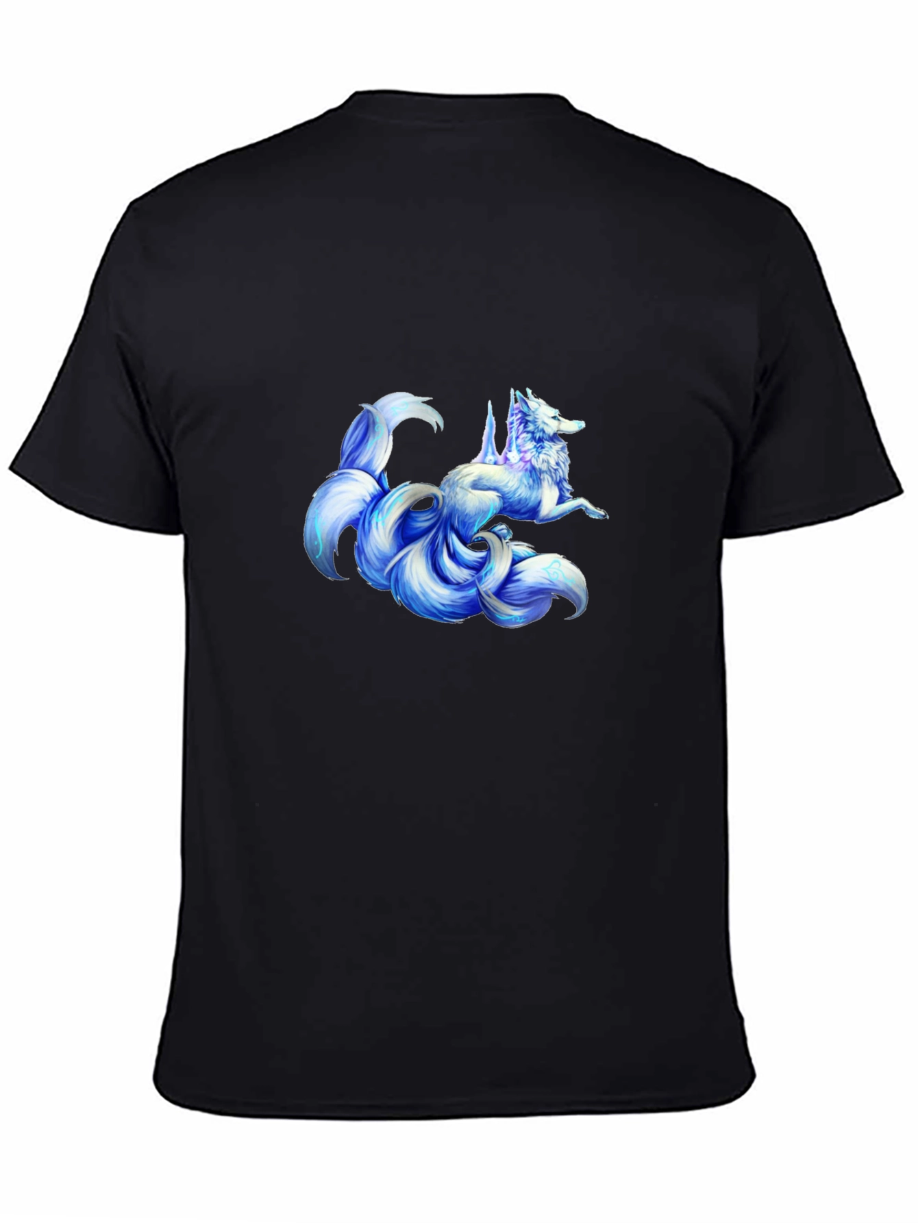Nine-Tailed Fox Graphic Tee - Black Cotton Shirt