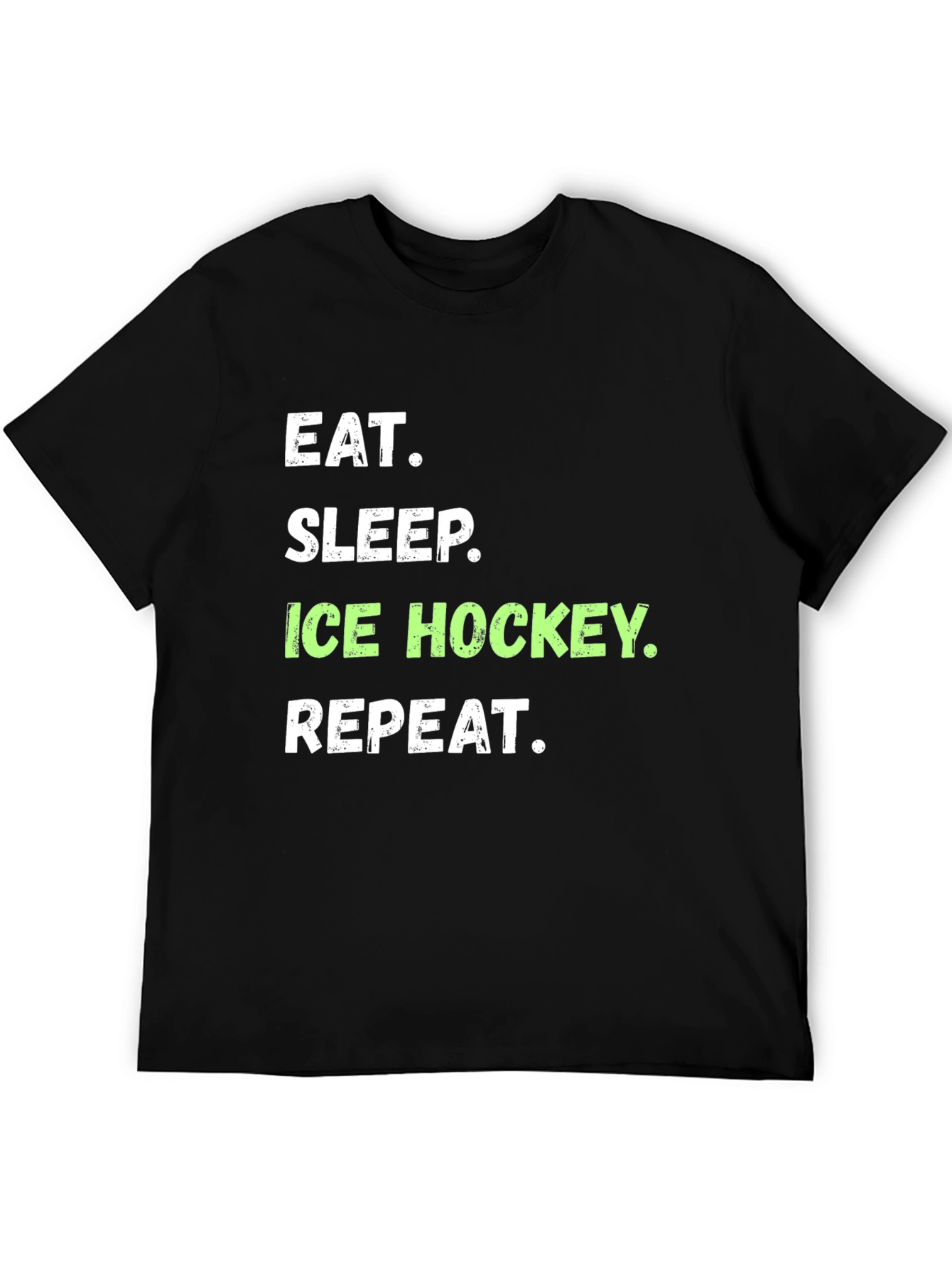 Eat Sleep Ice Hockey Repeat Black T-Shirt