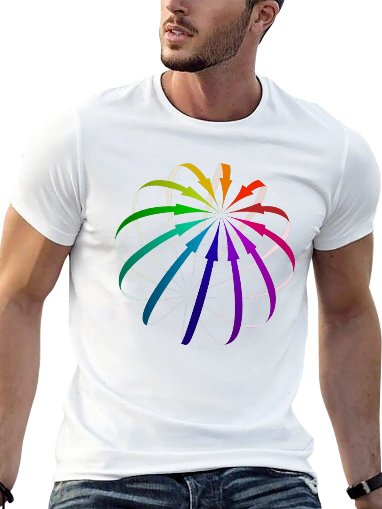 Geometric Rainbow Arrow T-Shirt