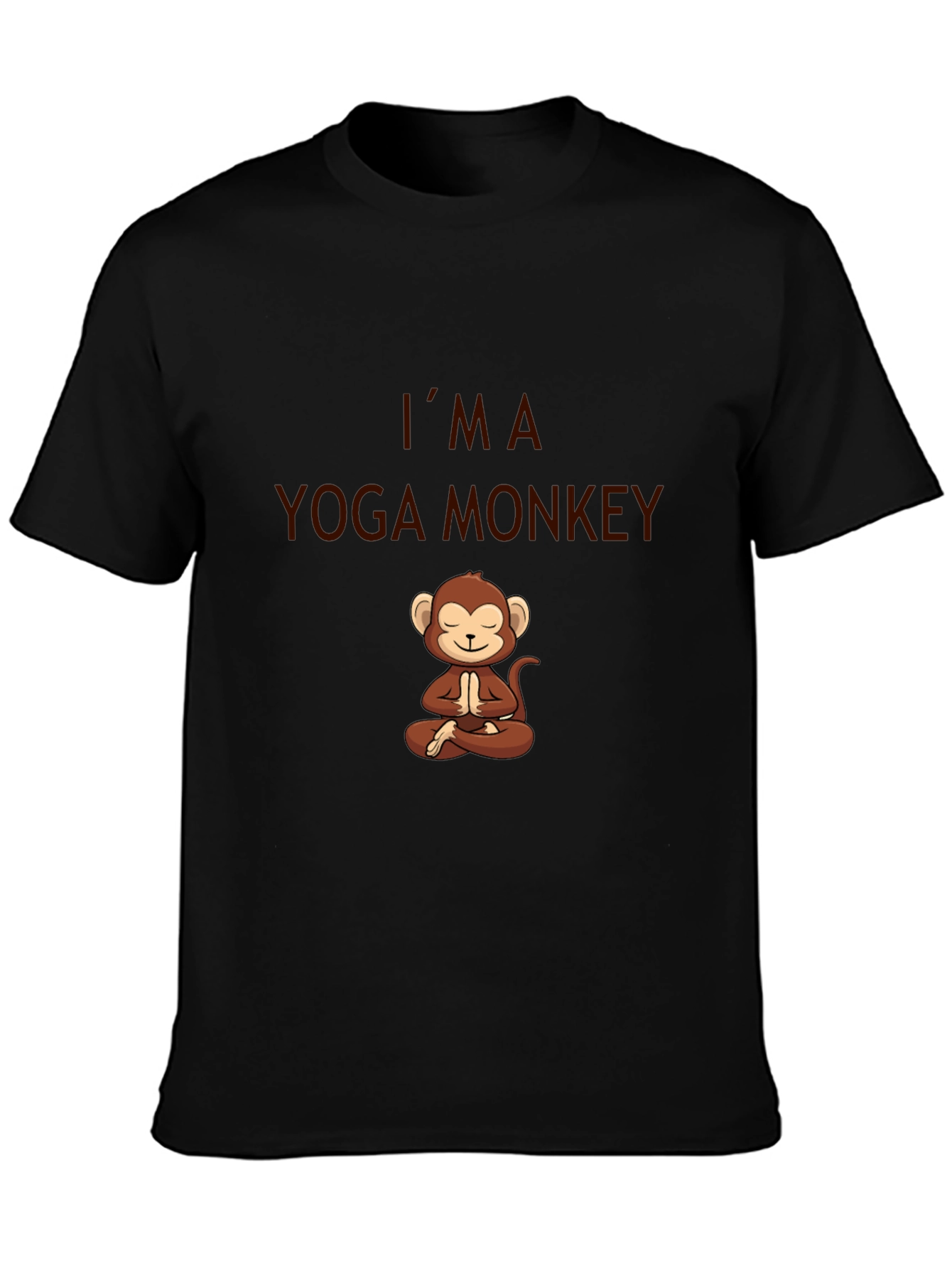Yoga Monkey T-Shirt - Mens Black Cotton Tee