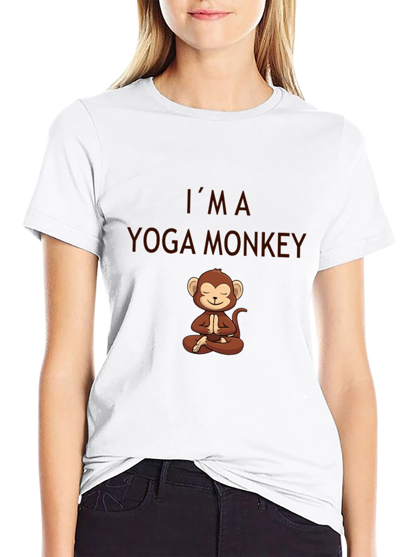 Yoga Monkey T-Shirt - Mens Black Cotton Tee