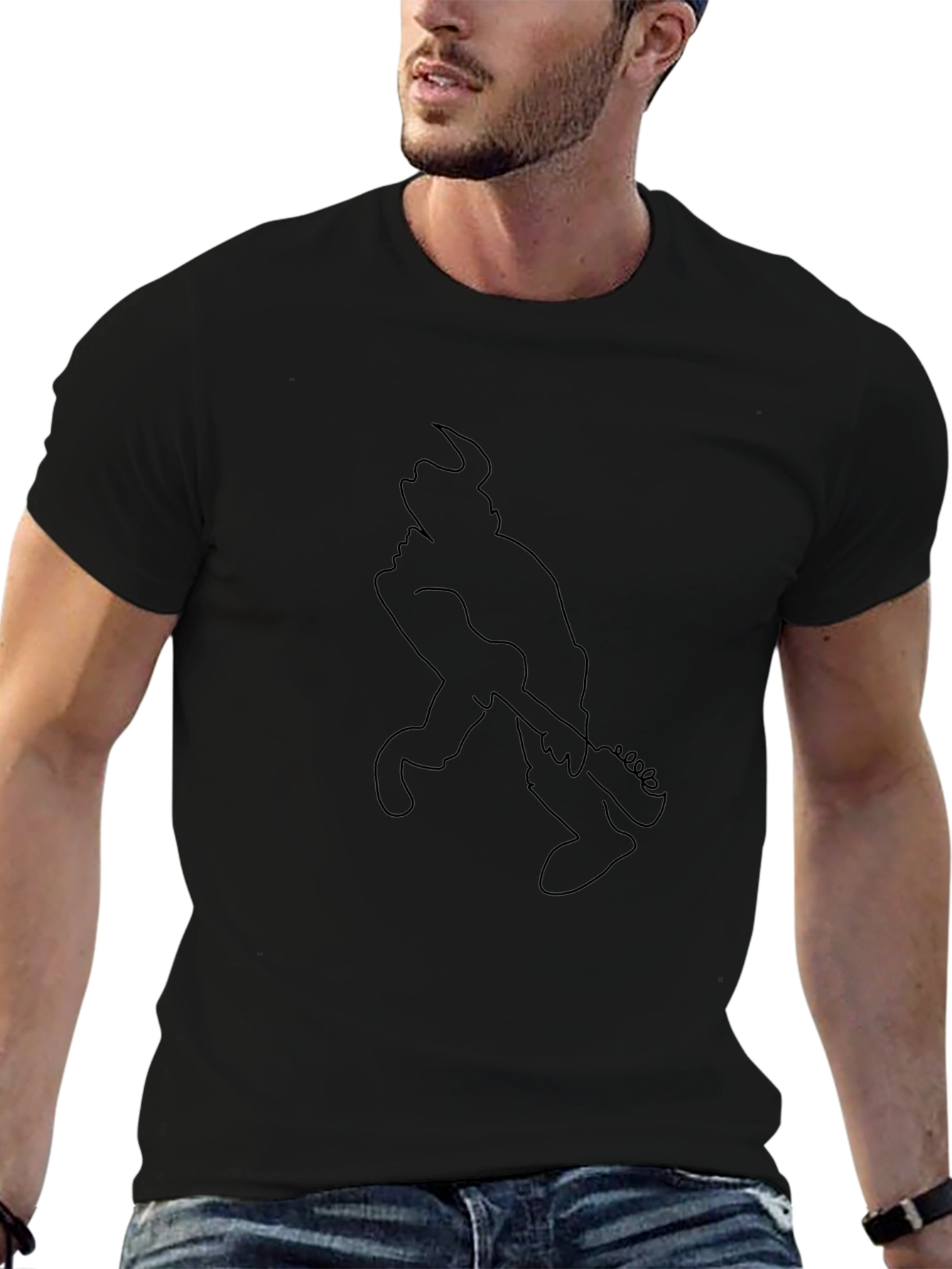 Cool Guitarist Graphic Black T-Shirt