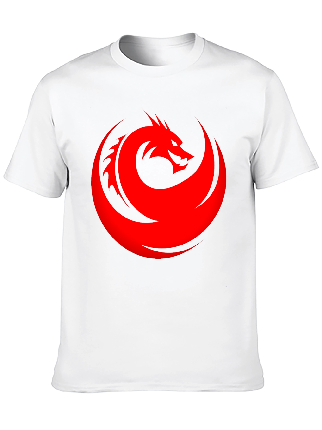 Dragon Circle Graphic T-Shirt - Bold Red Design