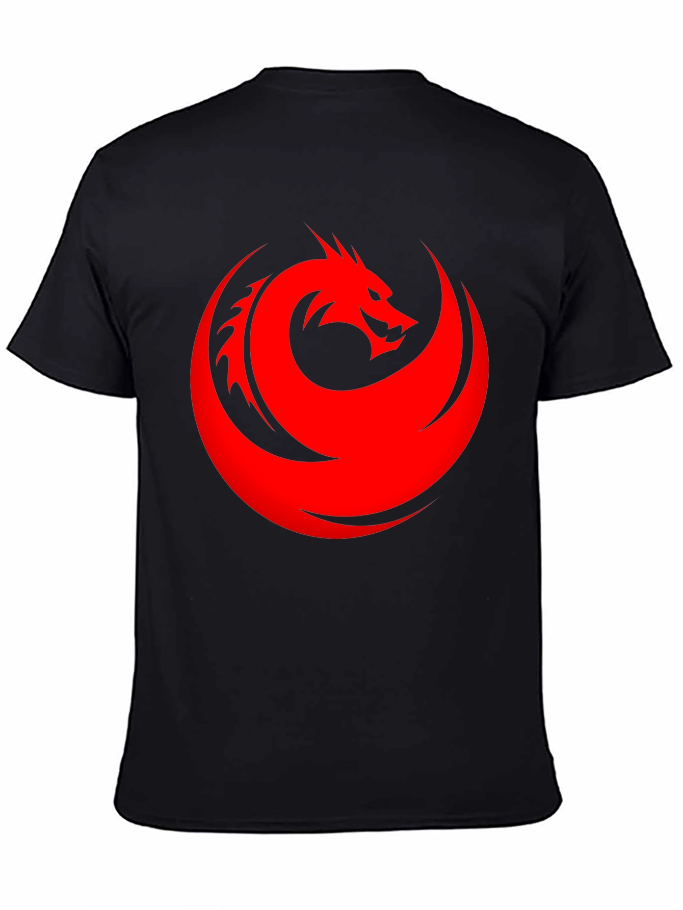 Dragon Circle Graphic T-Shirt - Bold Red Design