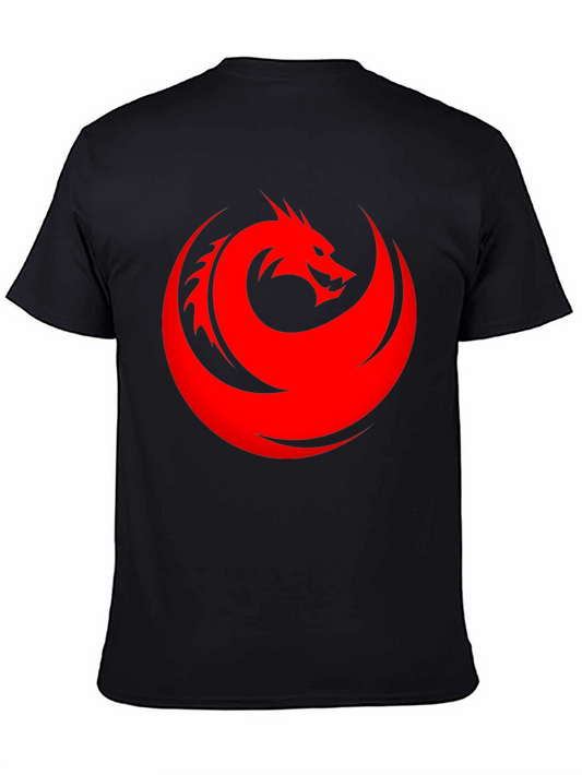 Dragon Circle Graphic T-Shirt - Bold Red Design