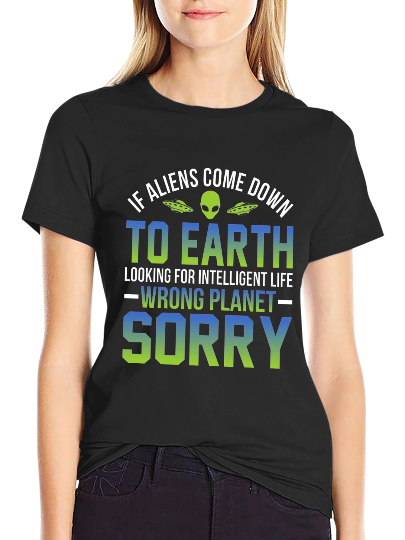 Funny Alien Wrong Planet Graphic T-Shirt
