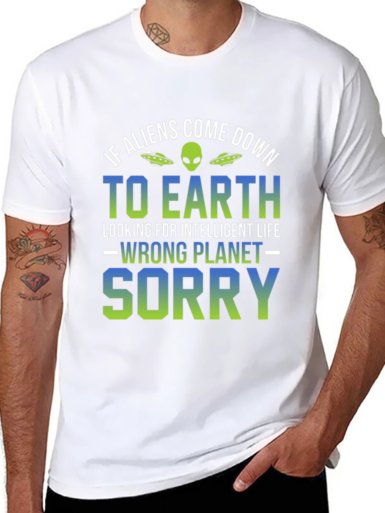 Funny Alien Wrong Planet Graphic T-Shirt