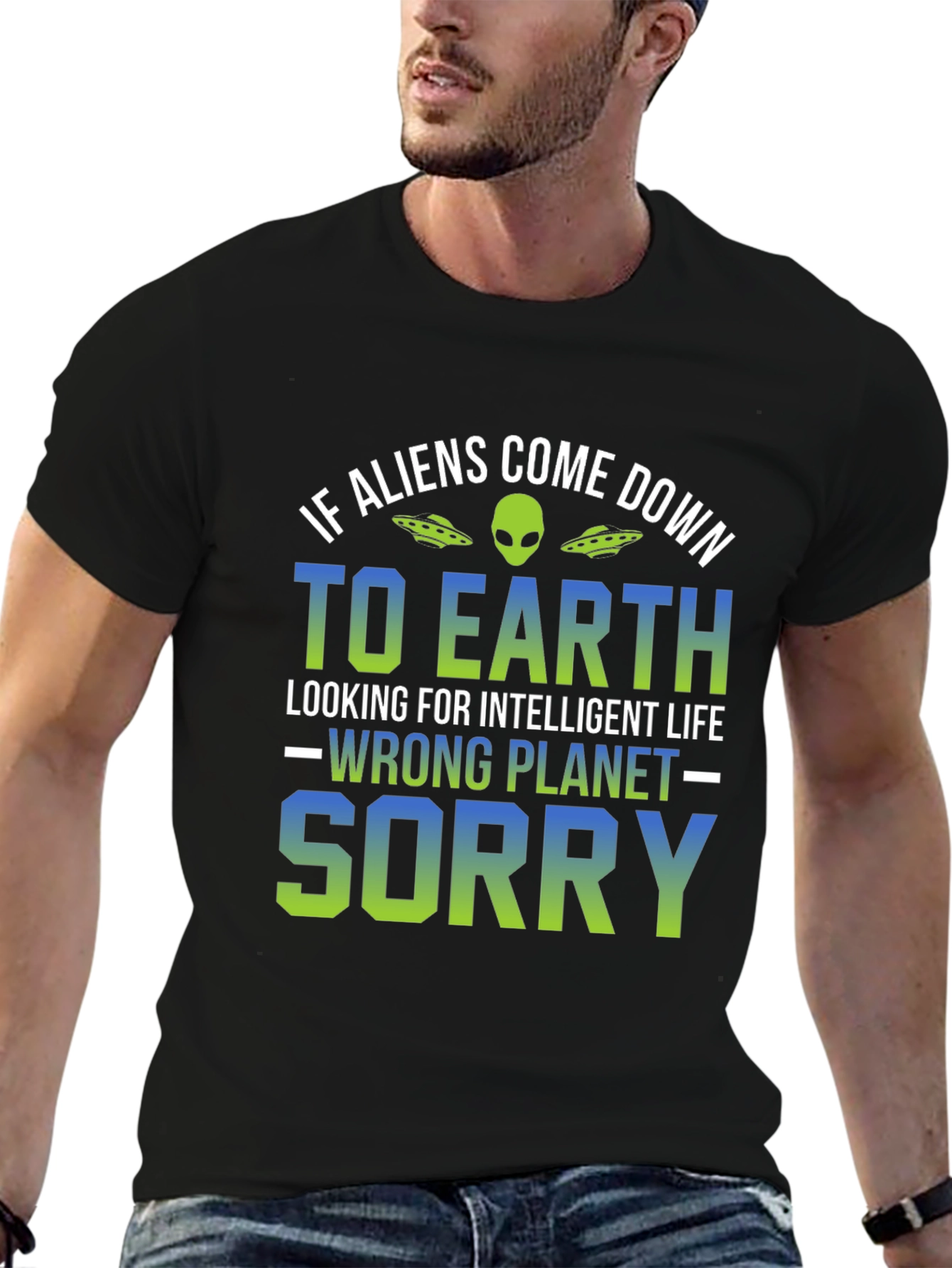 Funny Alien Wrong Planet Graphic T-Shirt