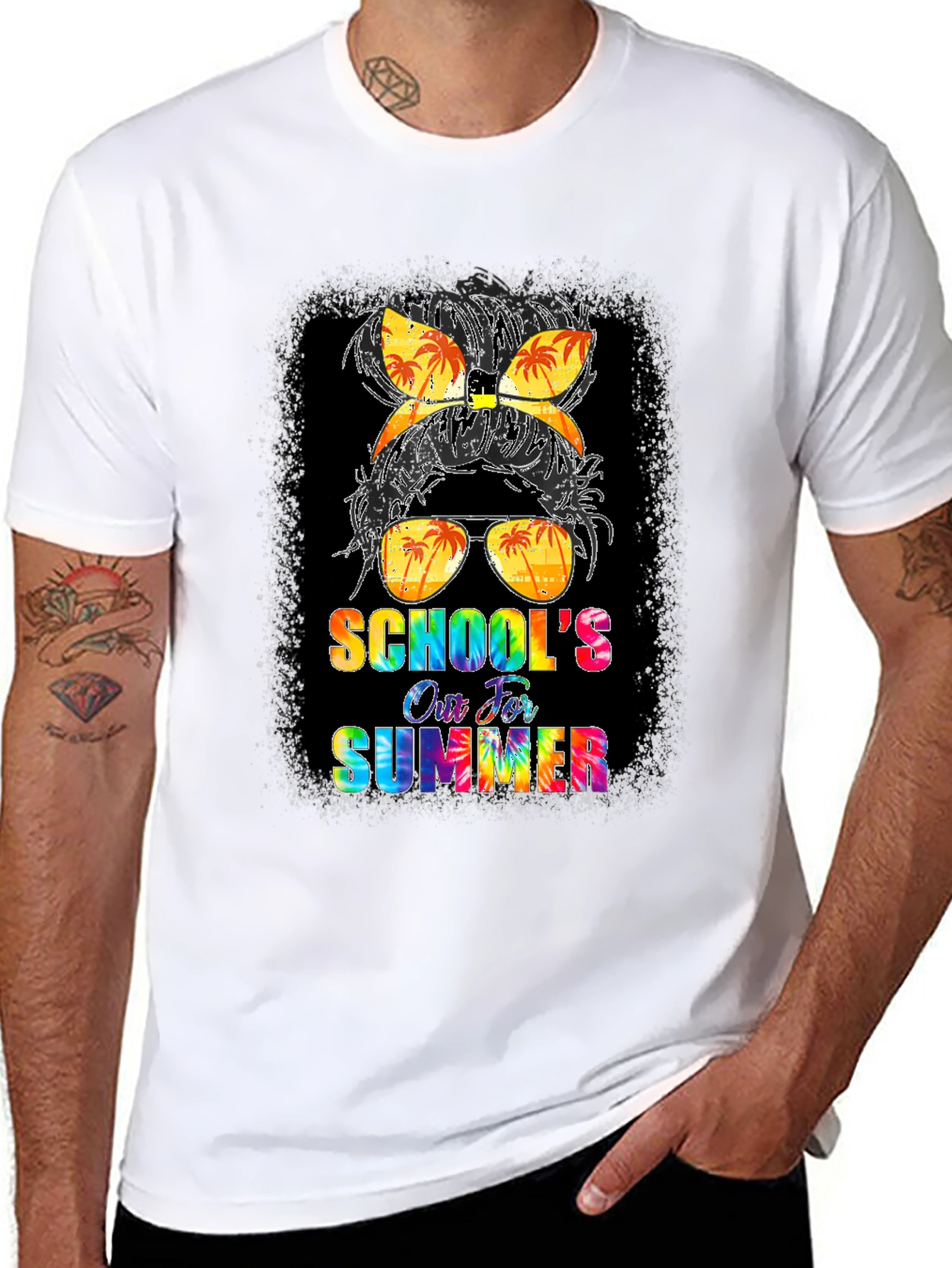 Schools Out For Summer Messy Bun T-Shirt