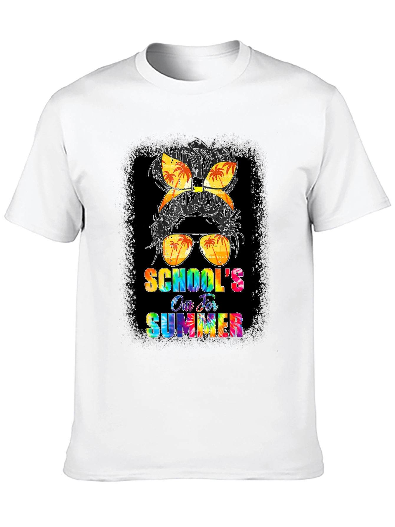 Schools Out For Summer Messy Bun T-Shirt