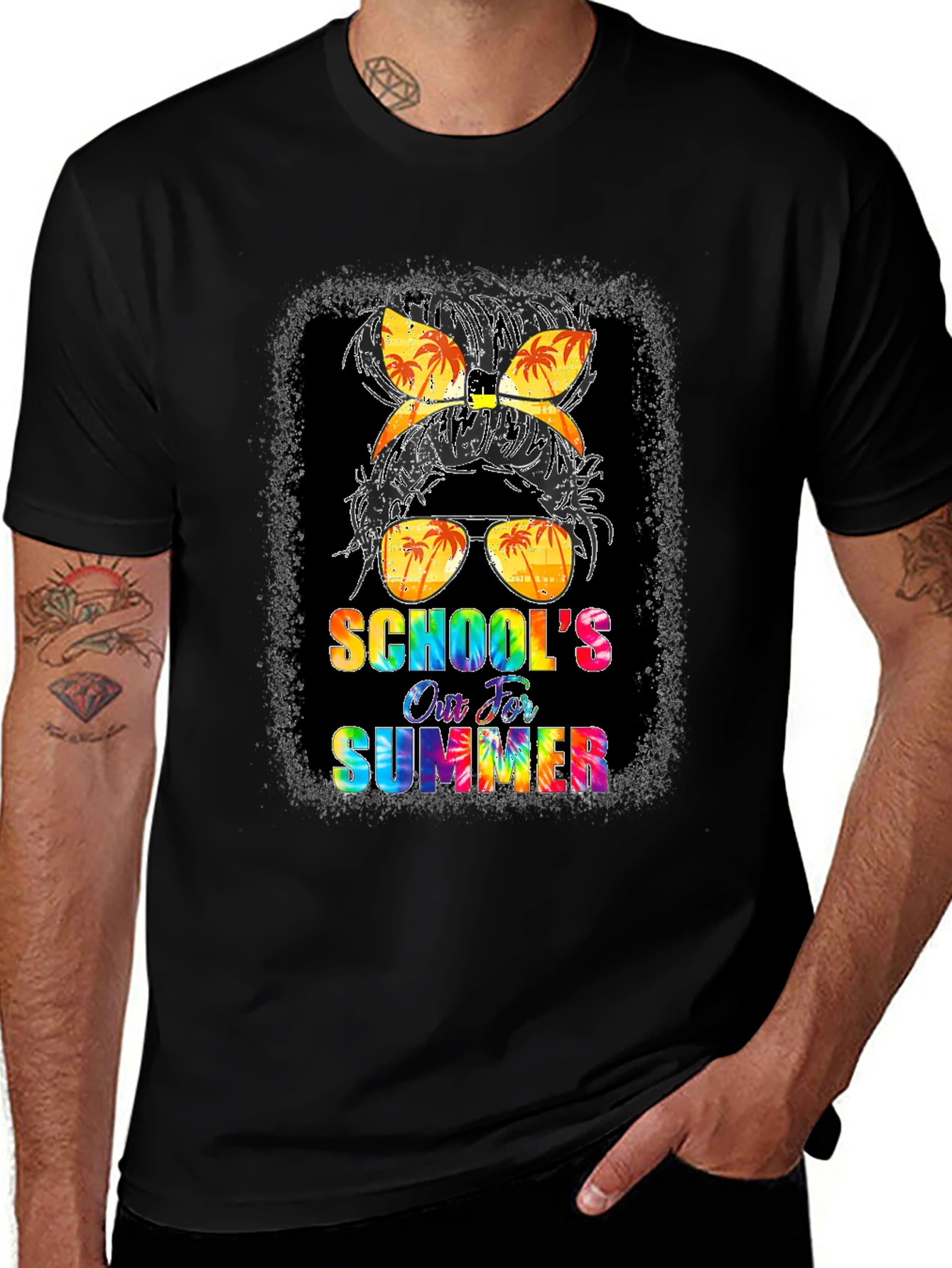 Schools Out For Summer Messy Bun T-Shirt