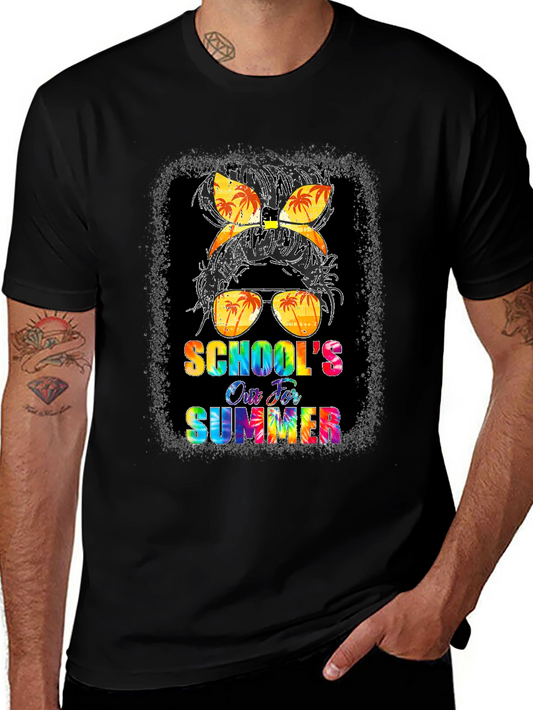 Schools Out For Summer Messy Bun T-Shirt