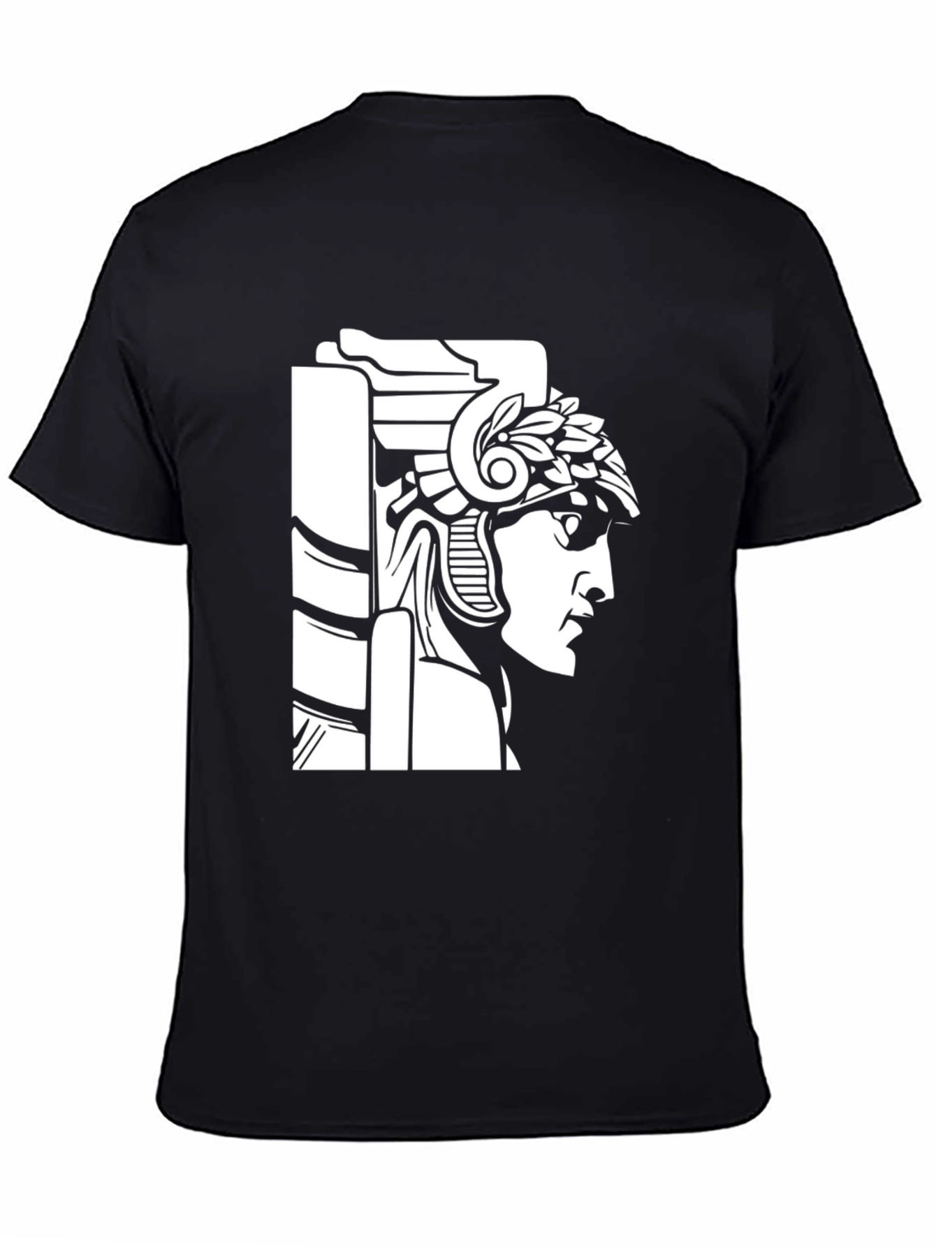 Black T-Shirt with Roman Warrior Graphic Tee