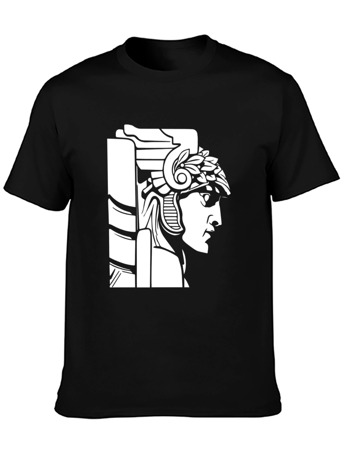 Black T-Shirt with Roman Warrior Graphic Tee
