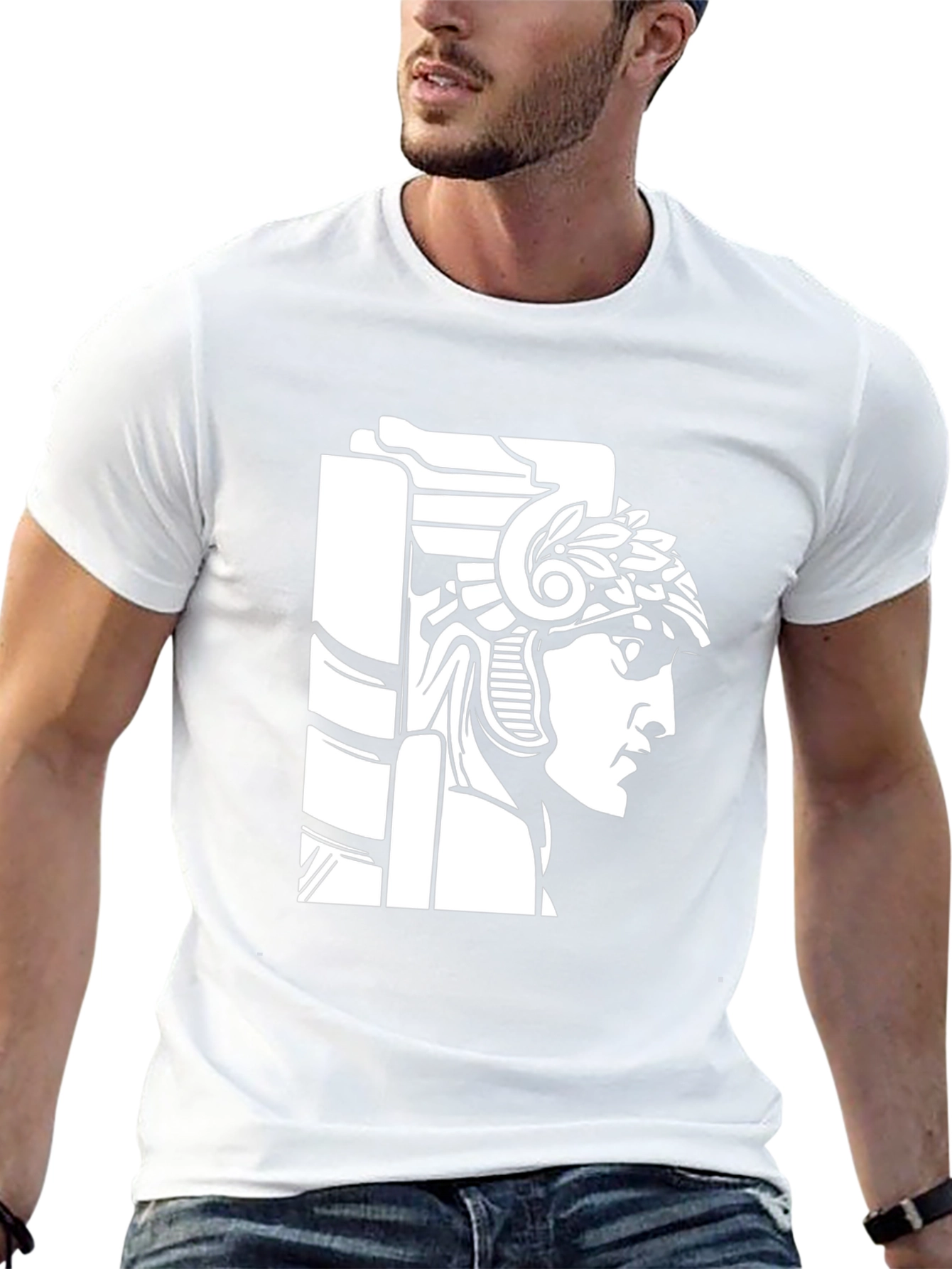 Black T-Shirt with Roman Warrior Graphic Tee