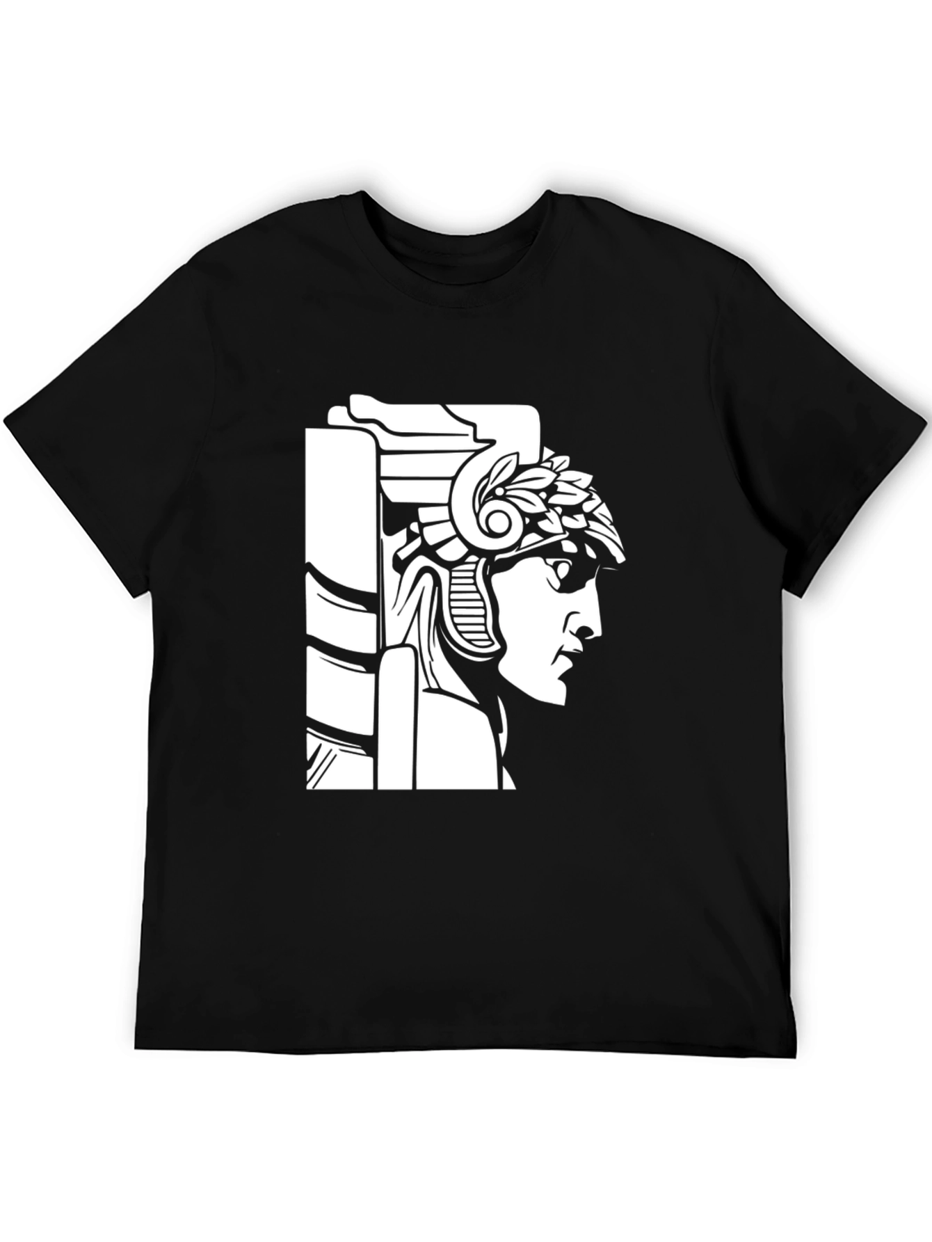 Black T-Shirt with Roman Warrior Graphic Tee