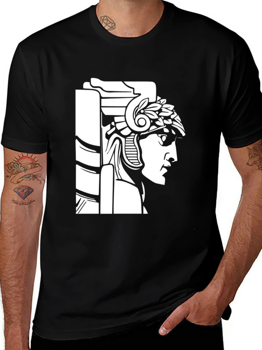 Black T-Shirt with Roman Warrior Graphic Tee