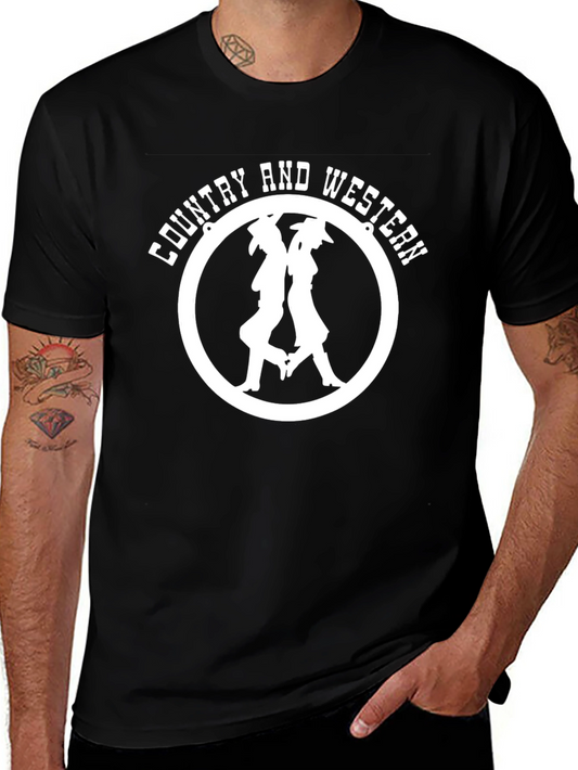 Country & Western Graphic Black T-Shirt