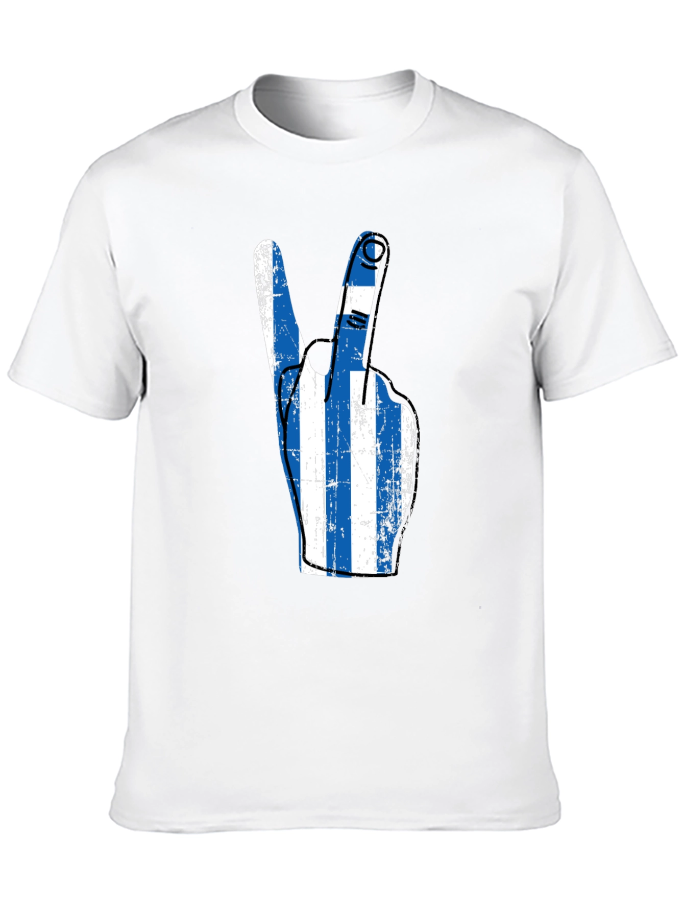 Greek Flag Peace Sign Graphic Tee - Black