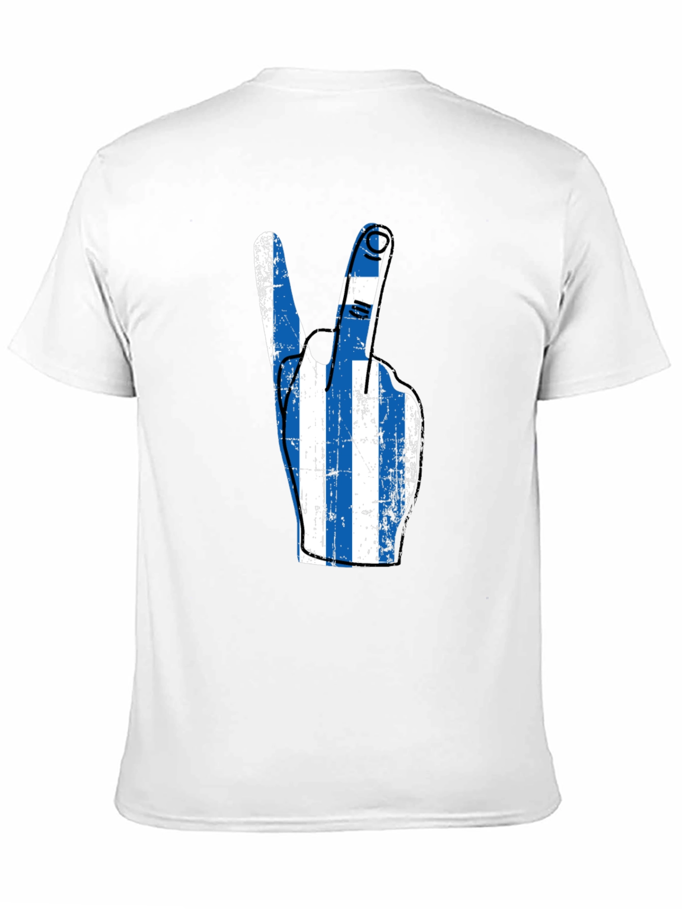 Greek Flag Peace Sign Graphic Tee - Black