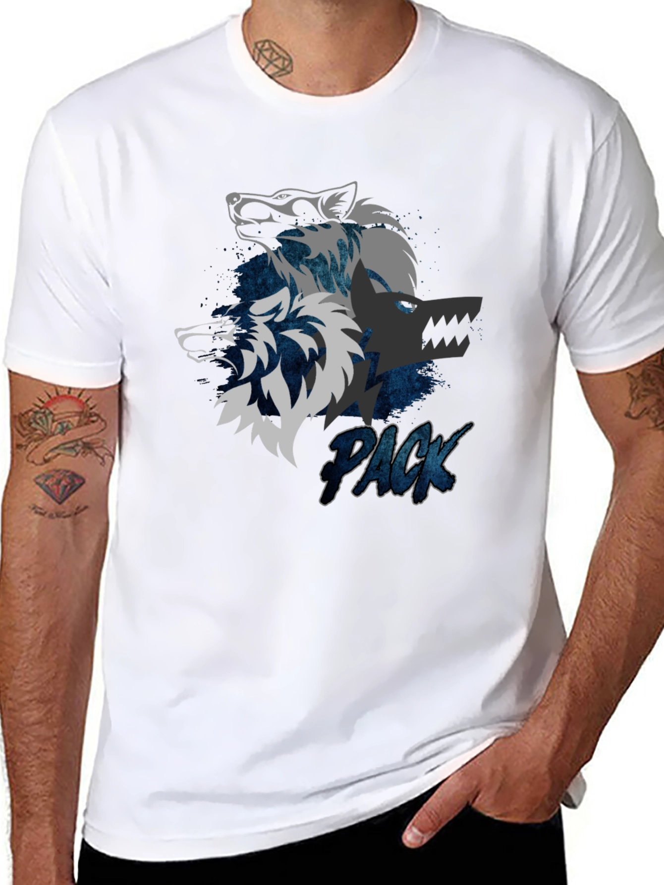 Wolf Pack Graphic Tee - Cool Design
