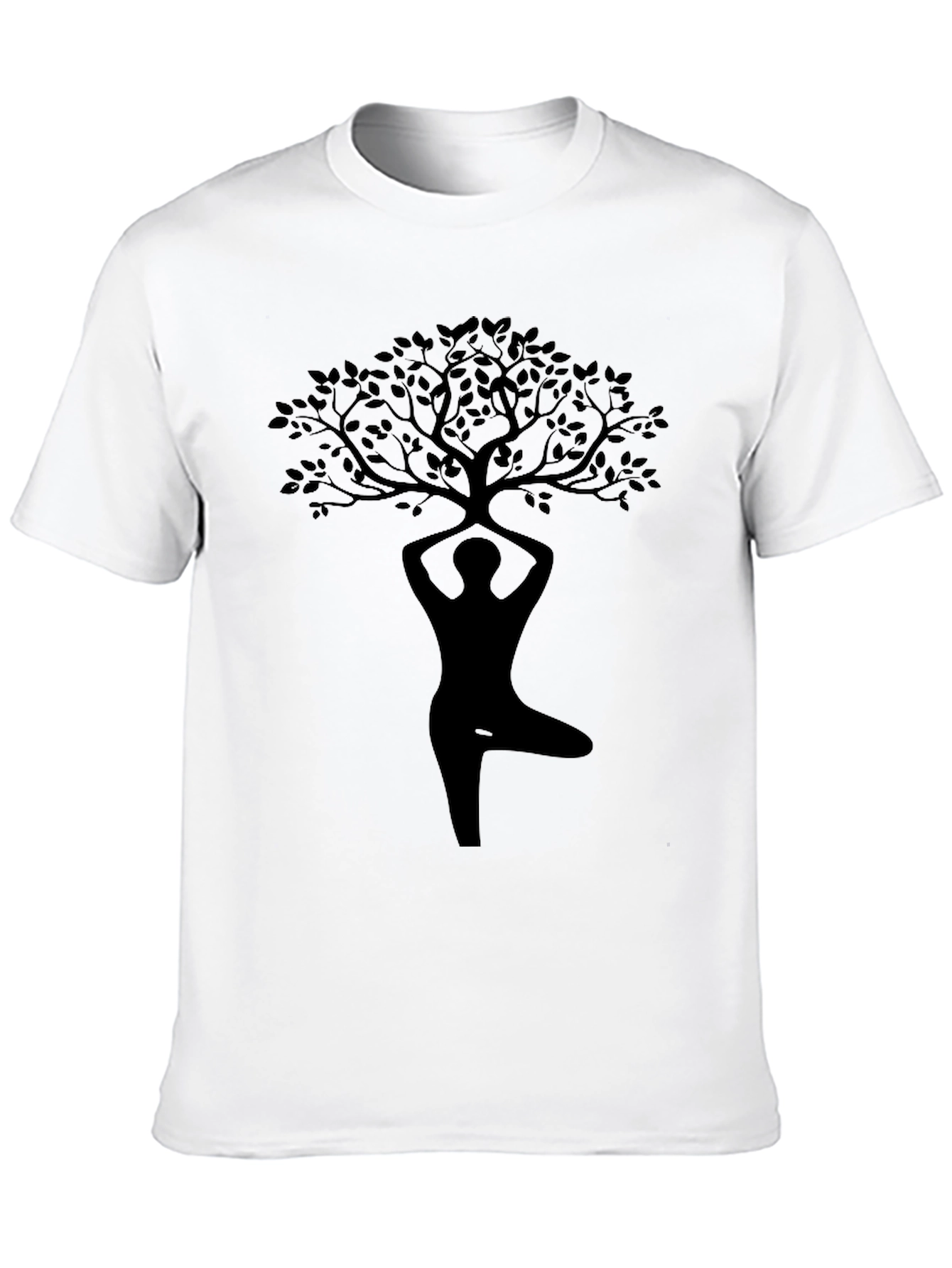 Yoga Tree Pose Graphic T-Shirt - Black