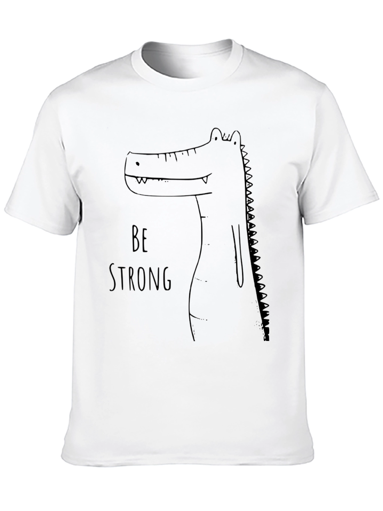 Be Strong Crocodile Graphic Tee - Mens Black T-Shirt