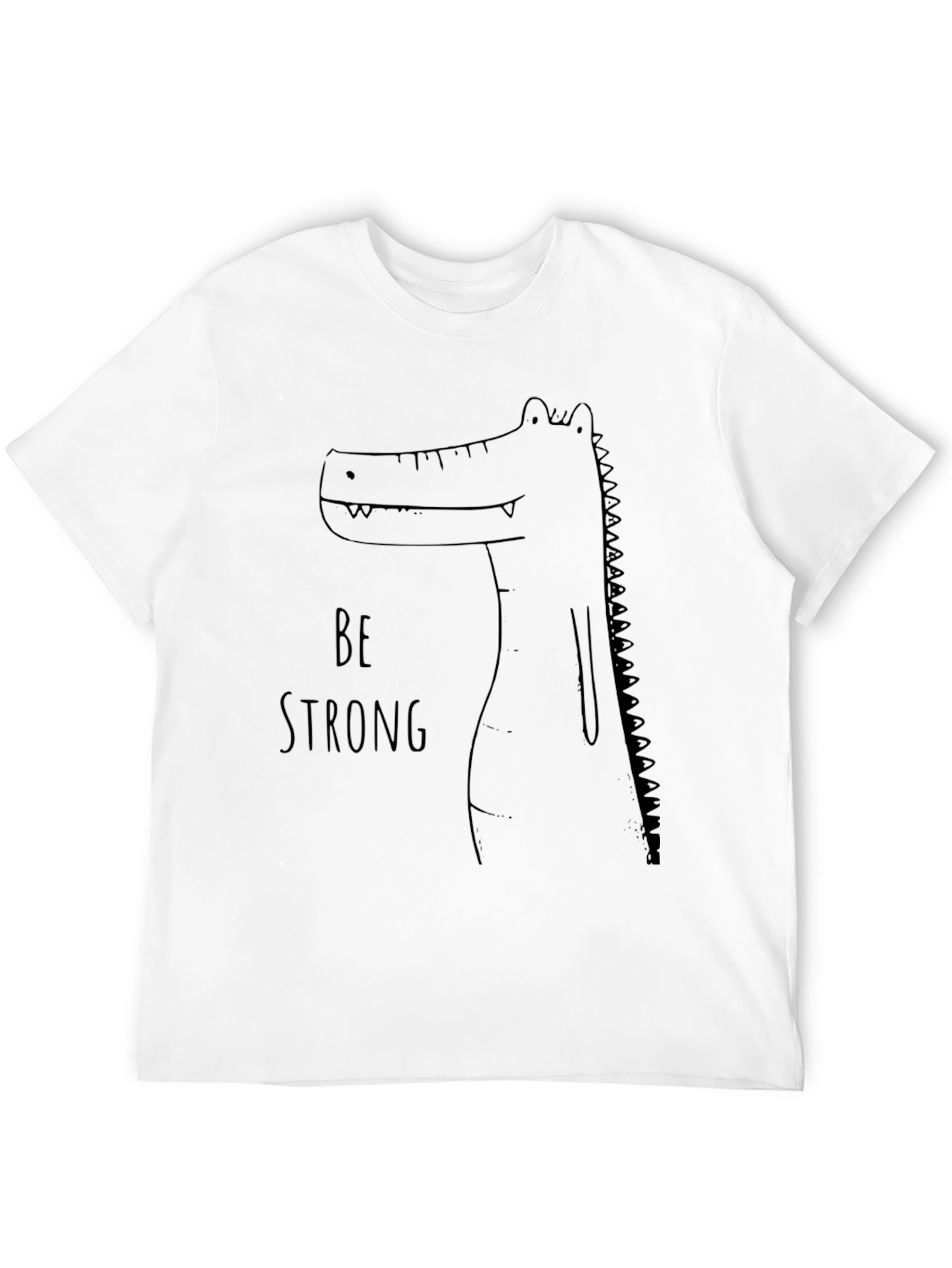 Be Strong Crocodile Graphic Tee - Mens Black T-Shirt