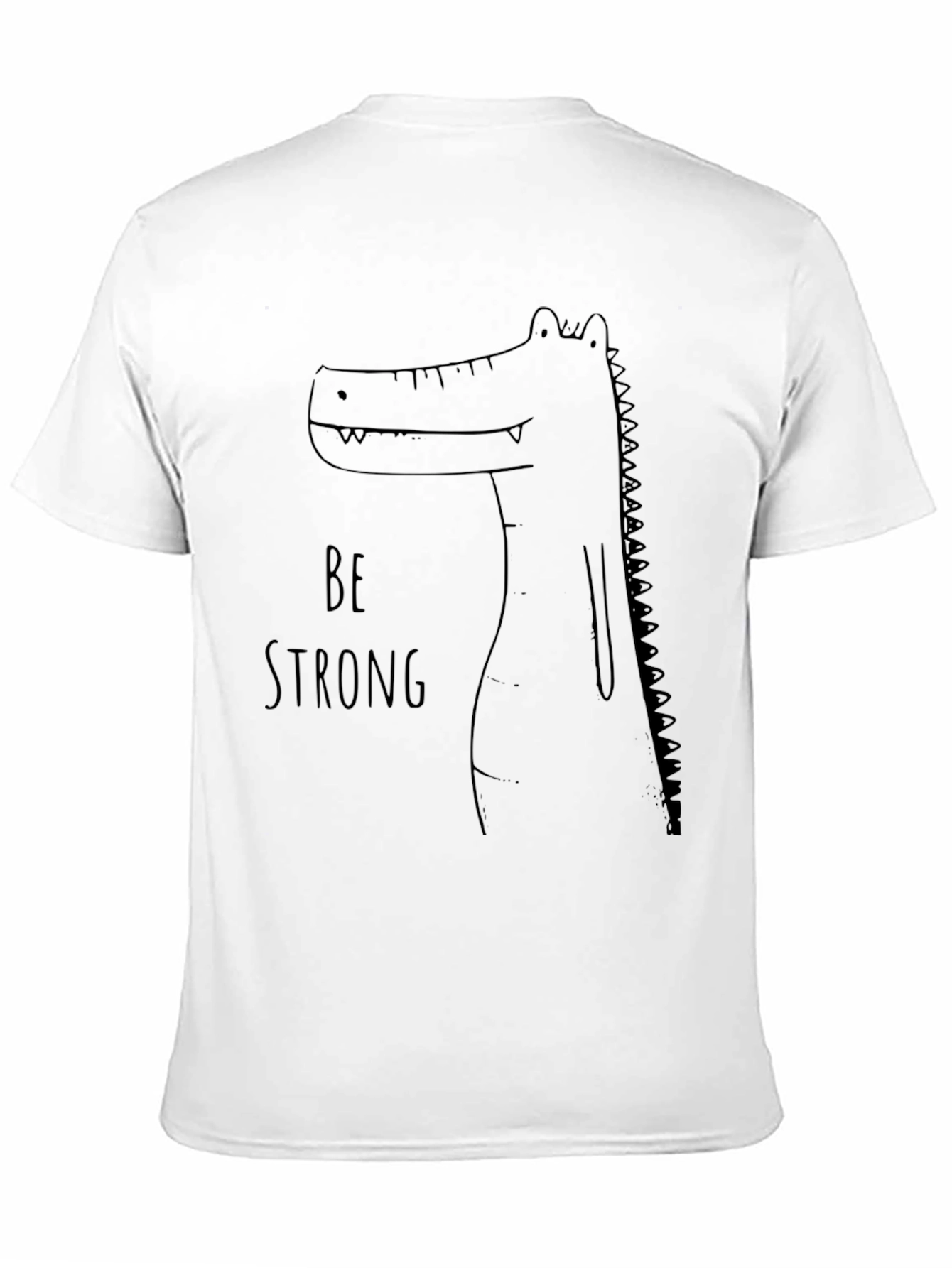 Be Strong Crocodile Graphic Tee - Mens Black T-Shirt