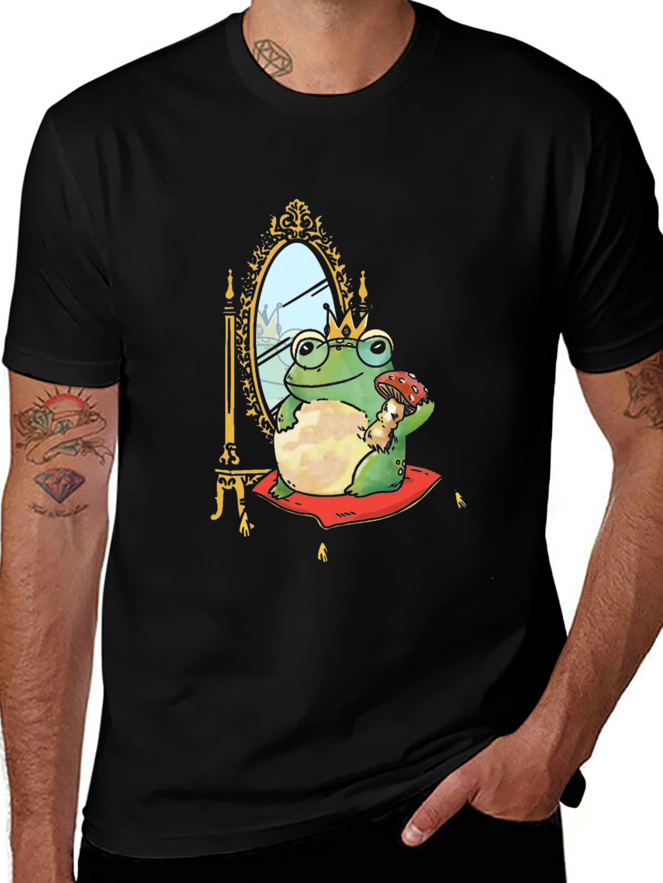 Frog Prince T-Shirt - Black Cotton Tee