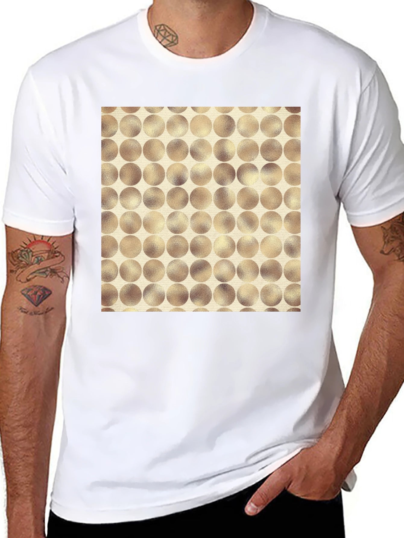 Modern Circle Pattern Tee - Stylish Casual Wear