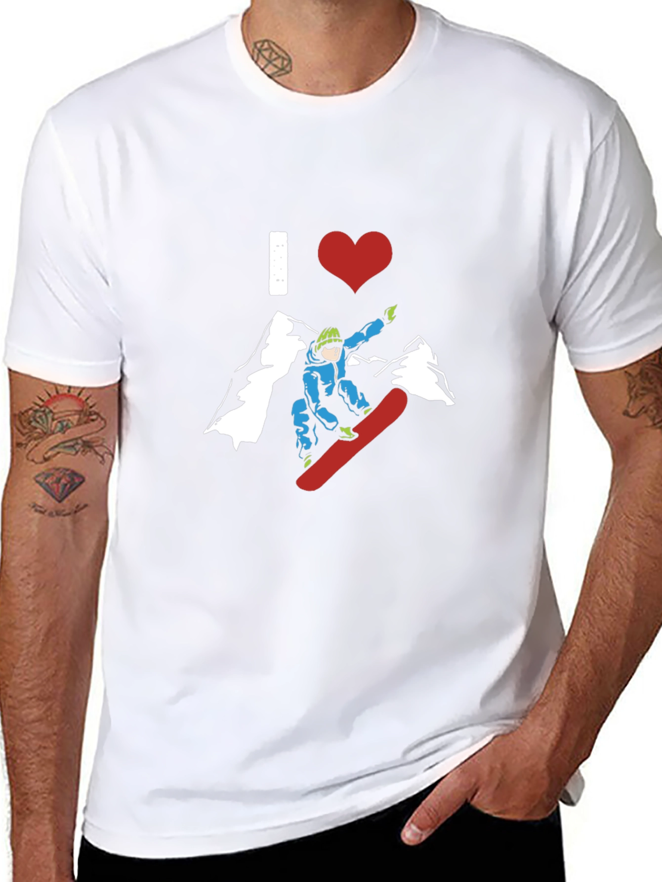 I Love Snowboarding Graphic Tee