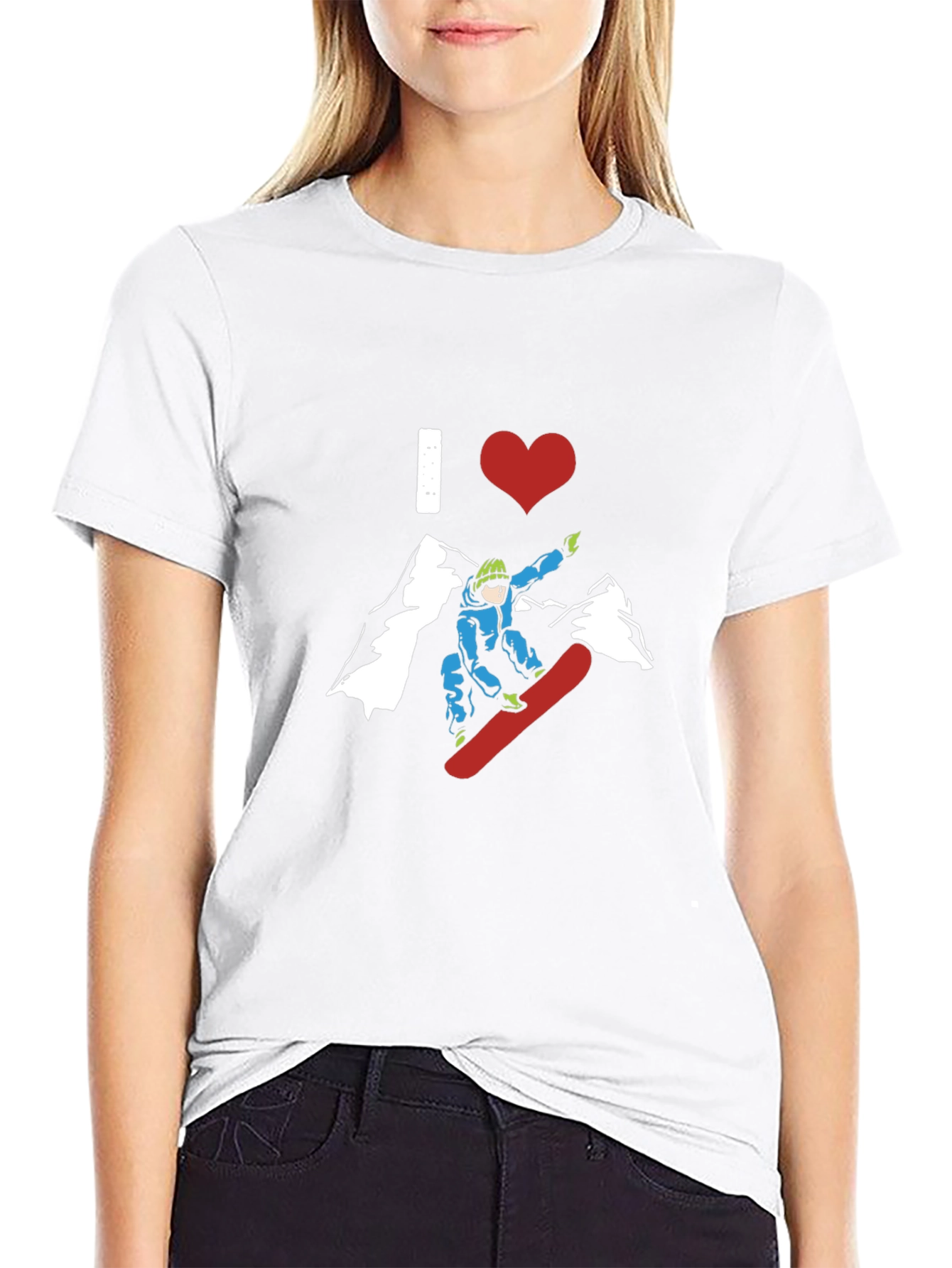 I Love Snowboarding Graphic Tee