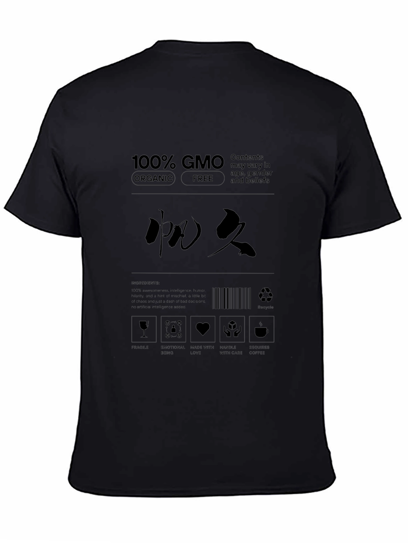 Novelty T-Shirt with Humorous Label Design