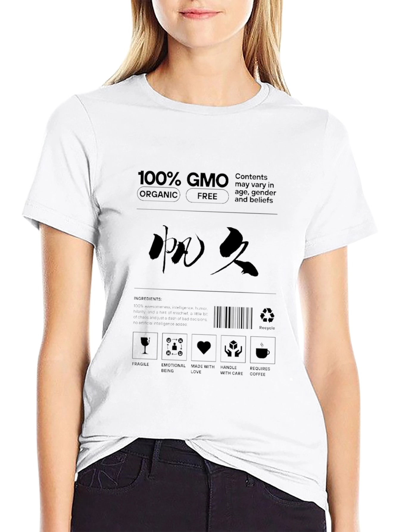 Novelty T-Shirt with Humorous Label Design
