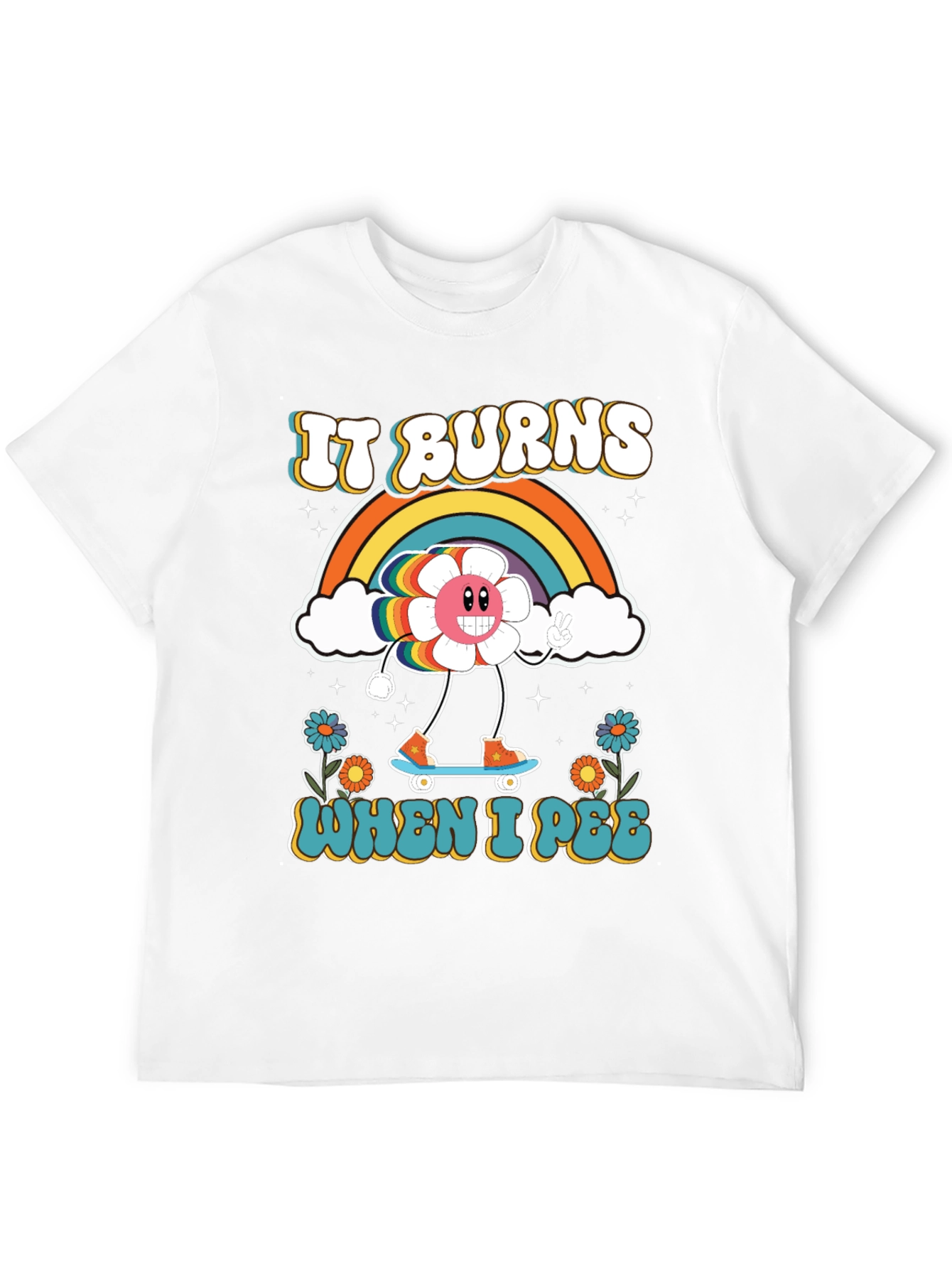 Funny Retro It Burns When I Pee Graphic Tee