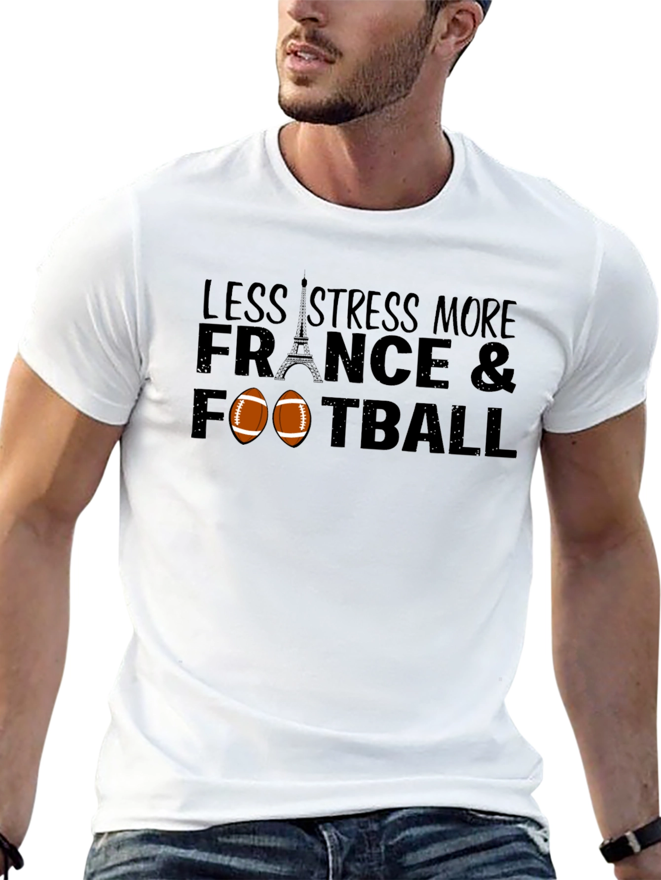 Less Stress More France & Football T-Shirt