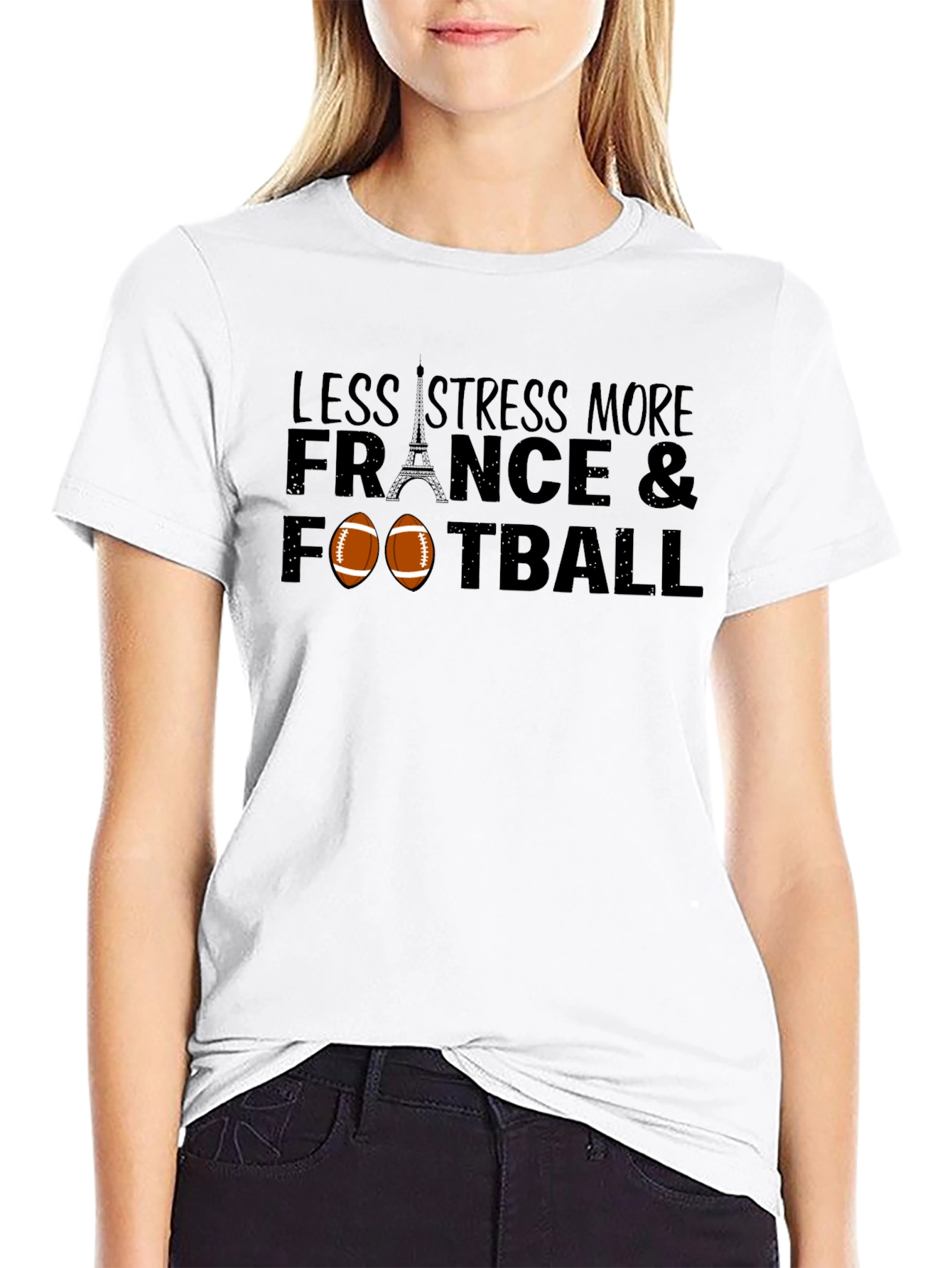 Less Stress More France & Football T-Shirt