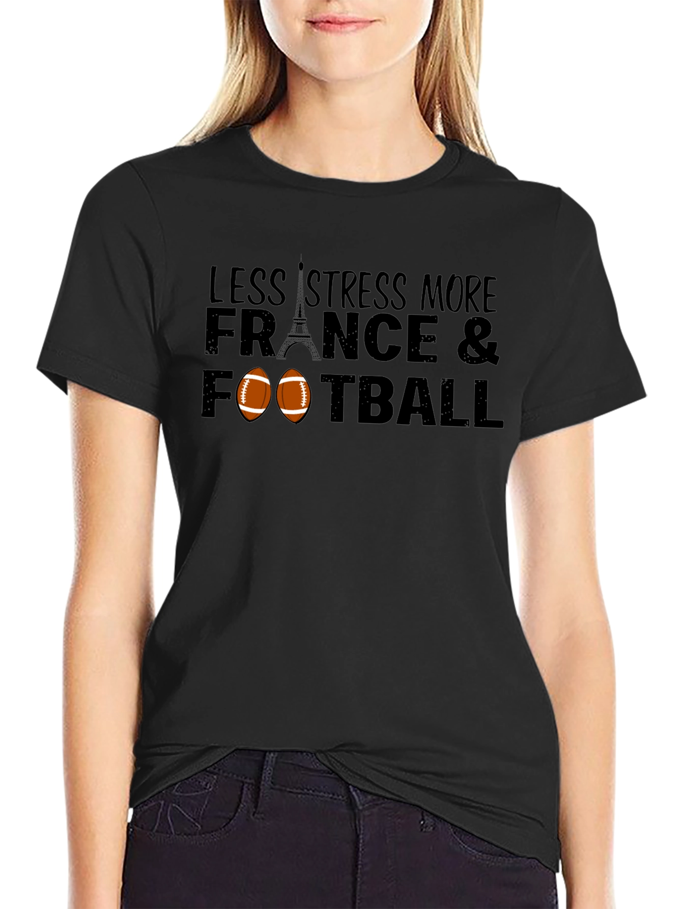 Less Stress More France & Football T-Shirt