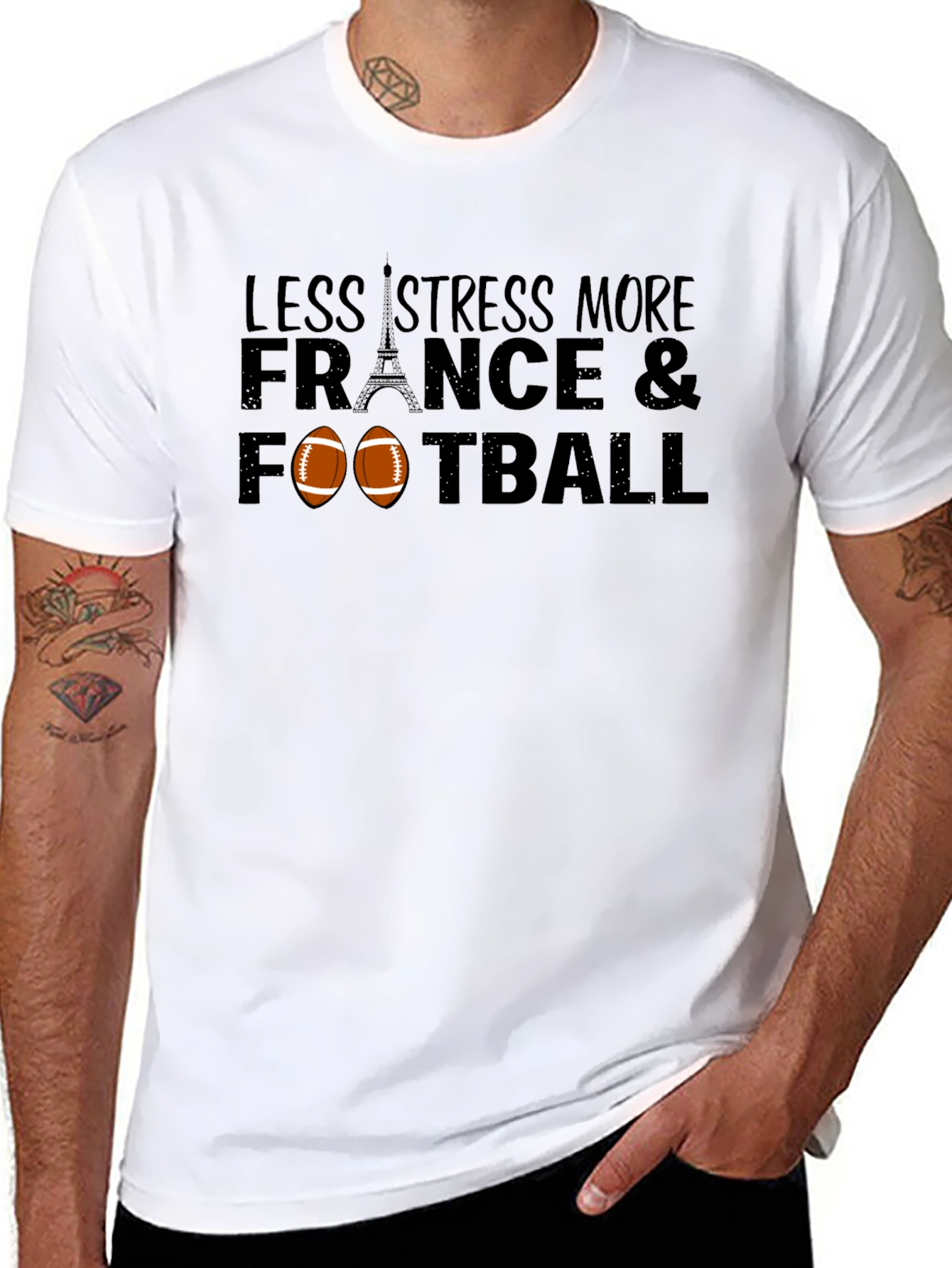 Less Stress More France & Football T-Shirt