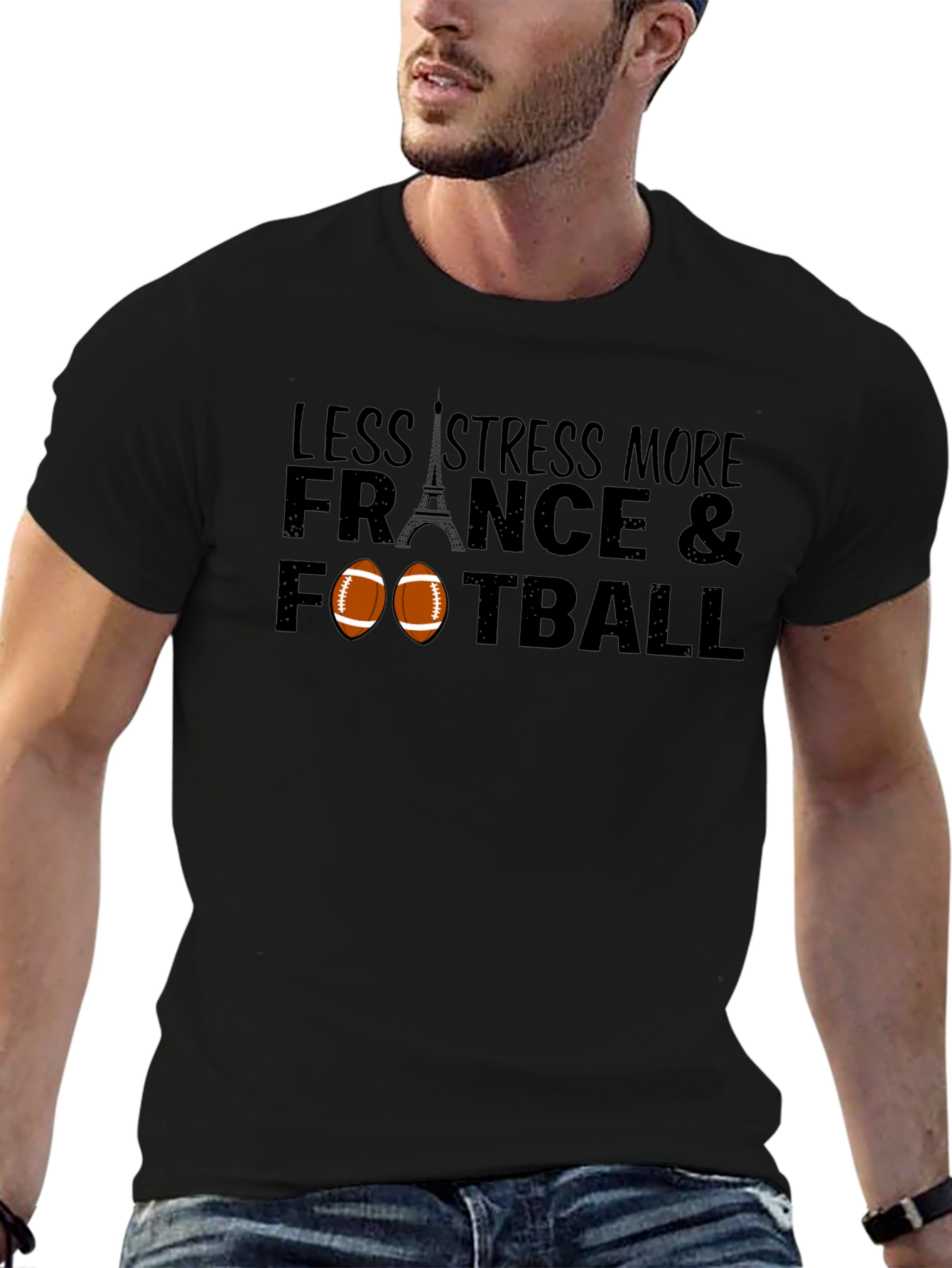 Less Stress More France & Football T-Shirt